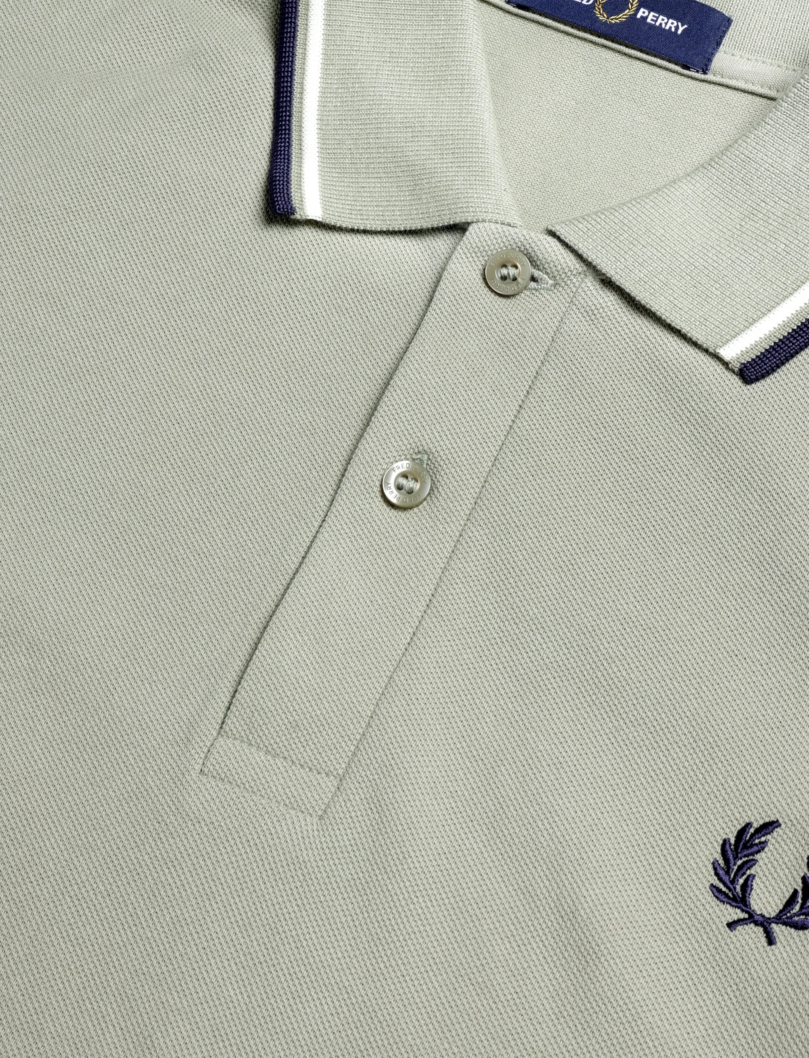 Fred Perry - TWIN TIPPED FP SHIRT - krótki rękaw - seagrs/ecr/dkair - 4