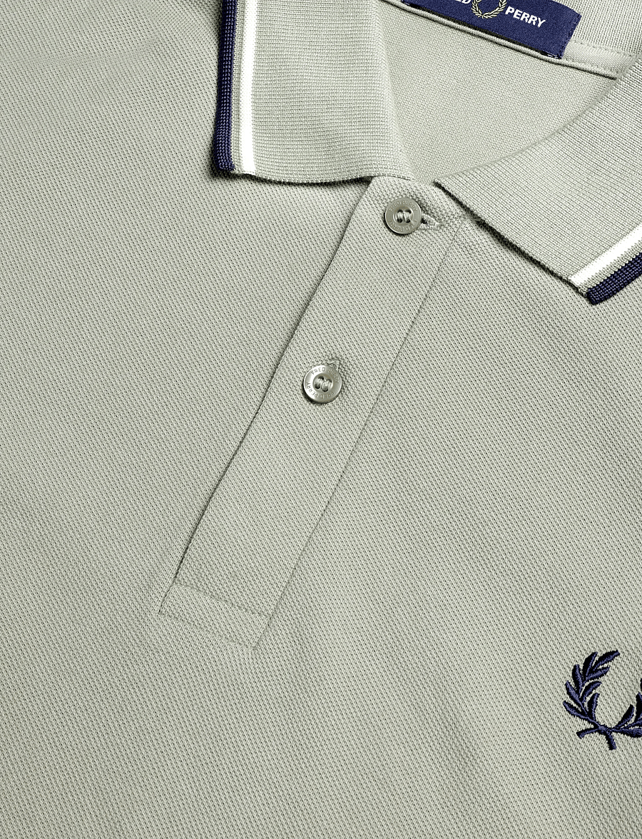 Fred Perry - TWIN TIPPED FP SHIRT - krótki rękaw - seagrs/ecr/dkair - 4