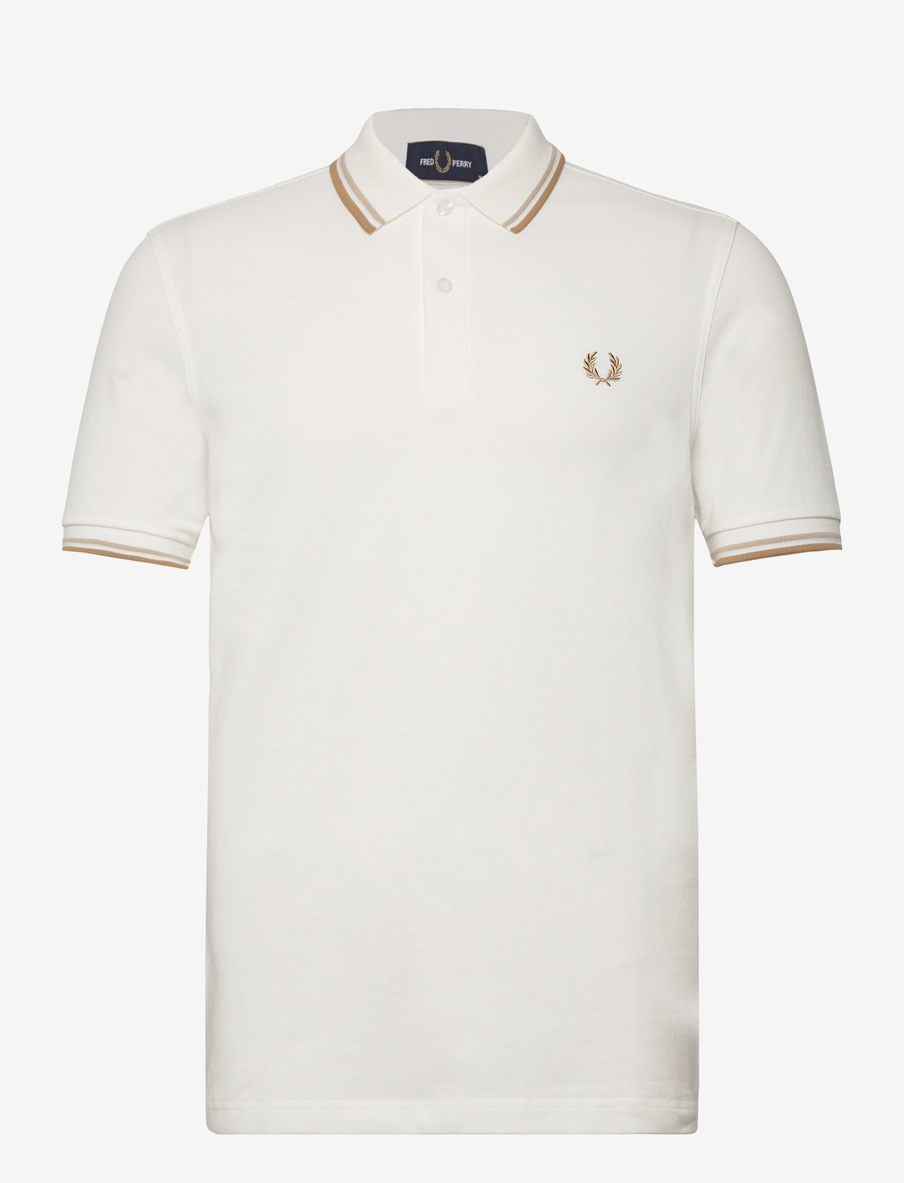 Fred Perry - TWIN TIPPED FP SHIRT - kortærmede poloer - snowh/oat/wstone - 0