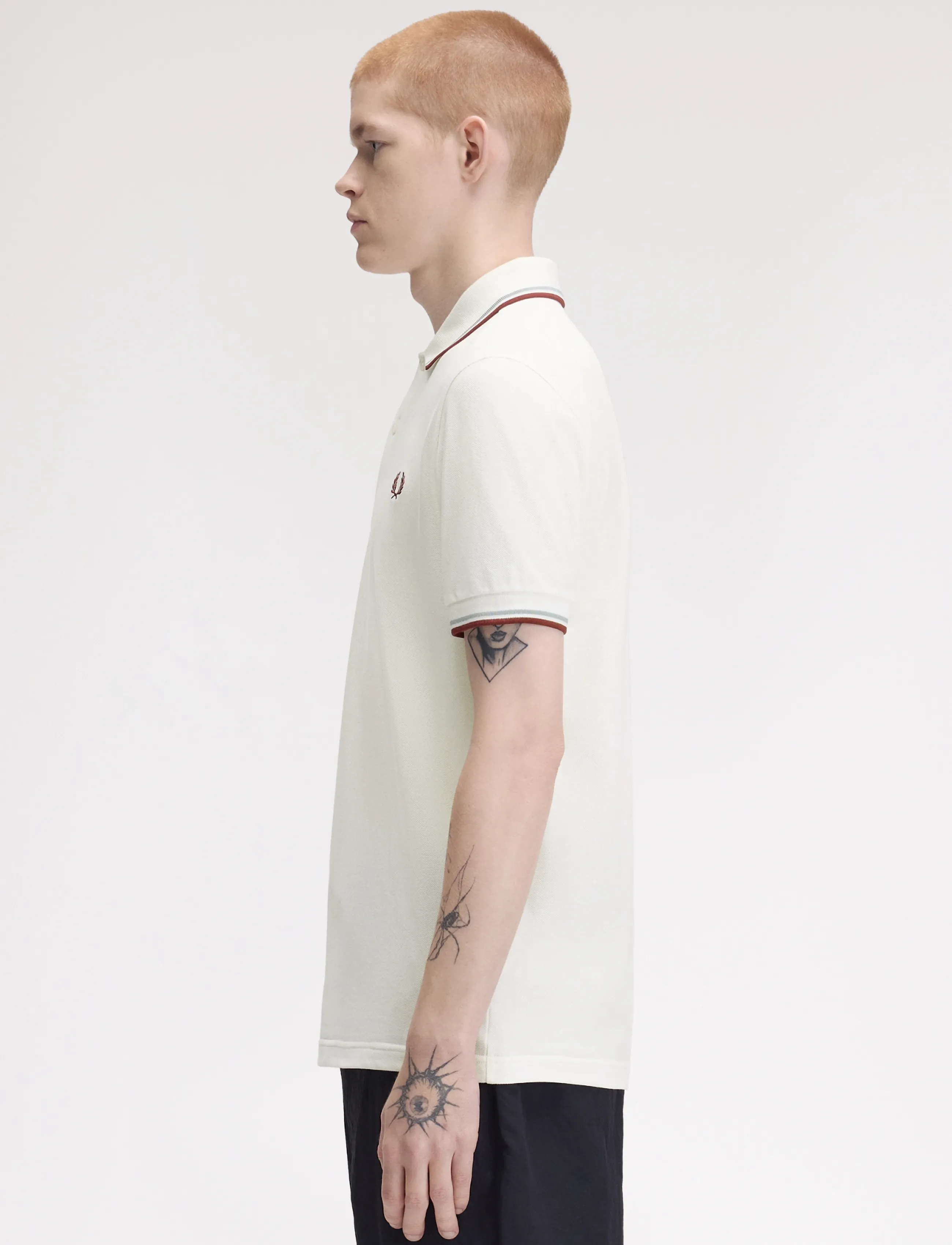 Fred Perry - TWIN TIPPED FP SHIRT - short-sleeved polos - snoww/slvbl/bran - 3
