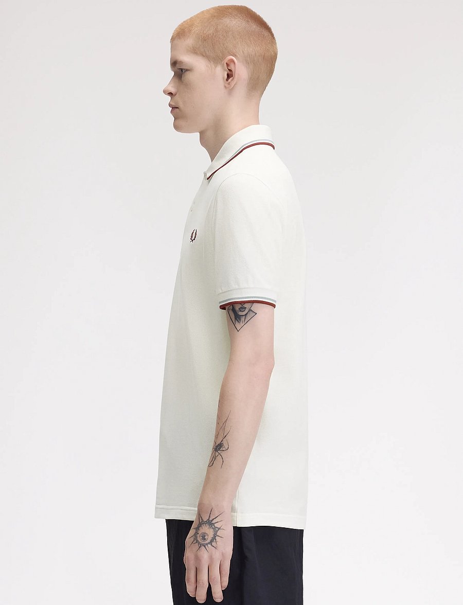Fred Perry - TWIN TIPPED FP SHIRT - short-sleeved polos - snoww/slvbl/bran - 3