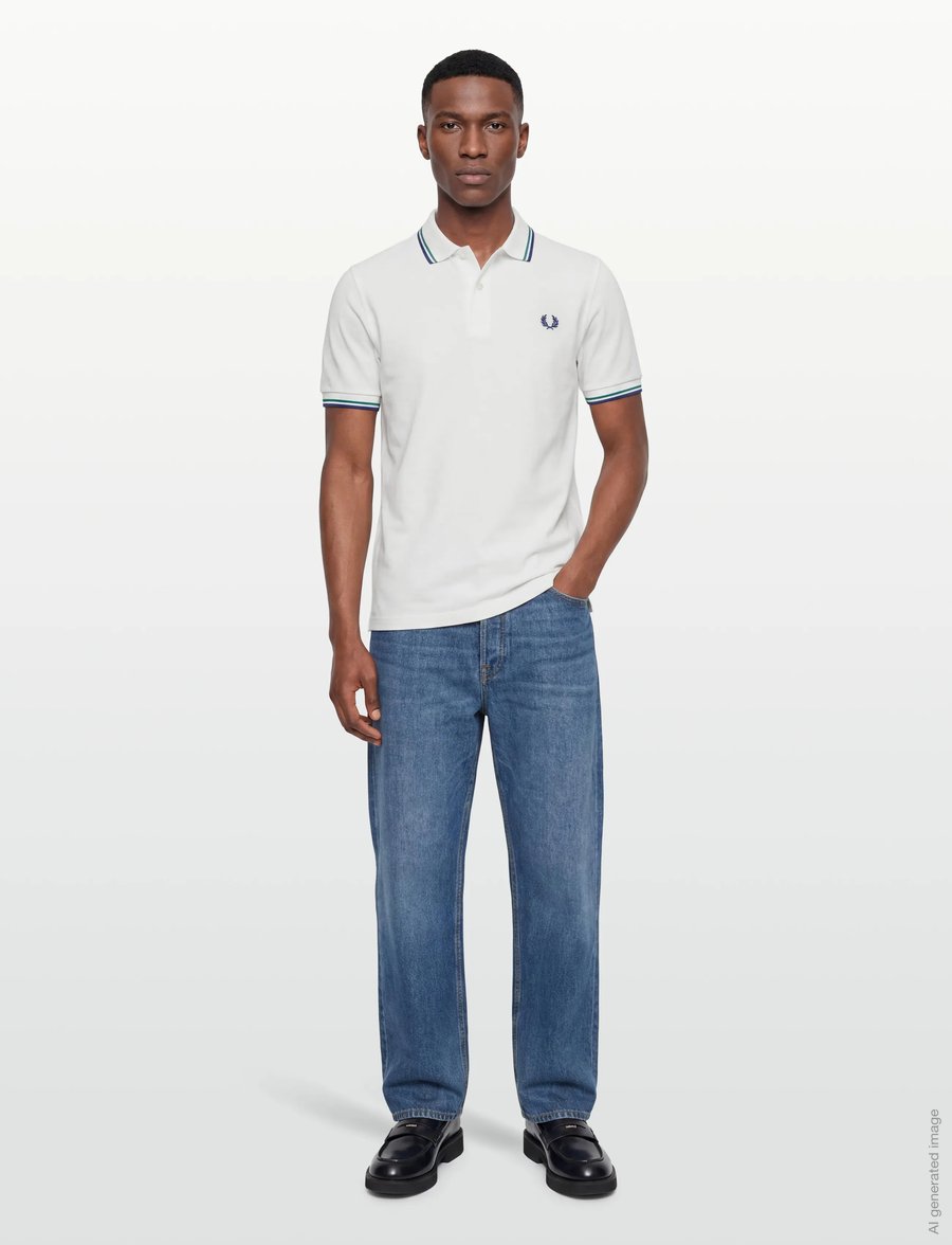 Fred Perry - TWIN TIPPED FP SHIRT - korte mouwen - snwh/depmn/sohec - 0