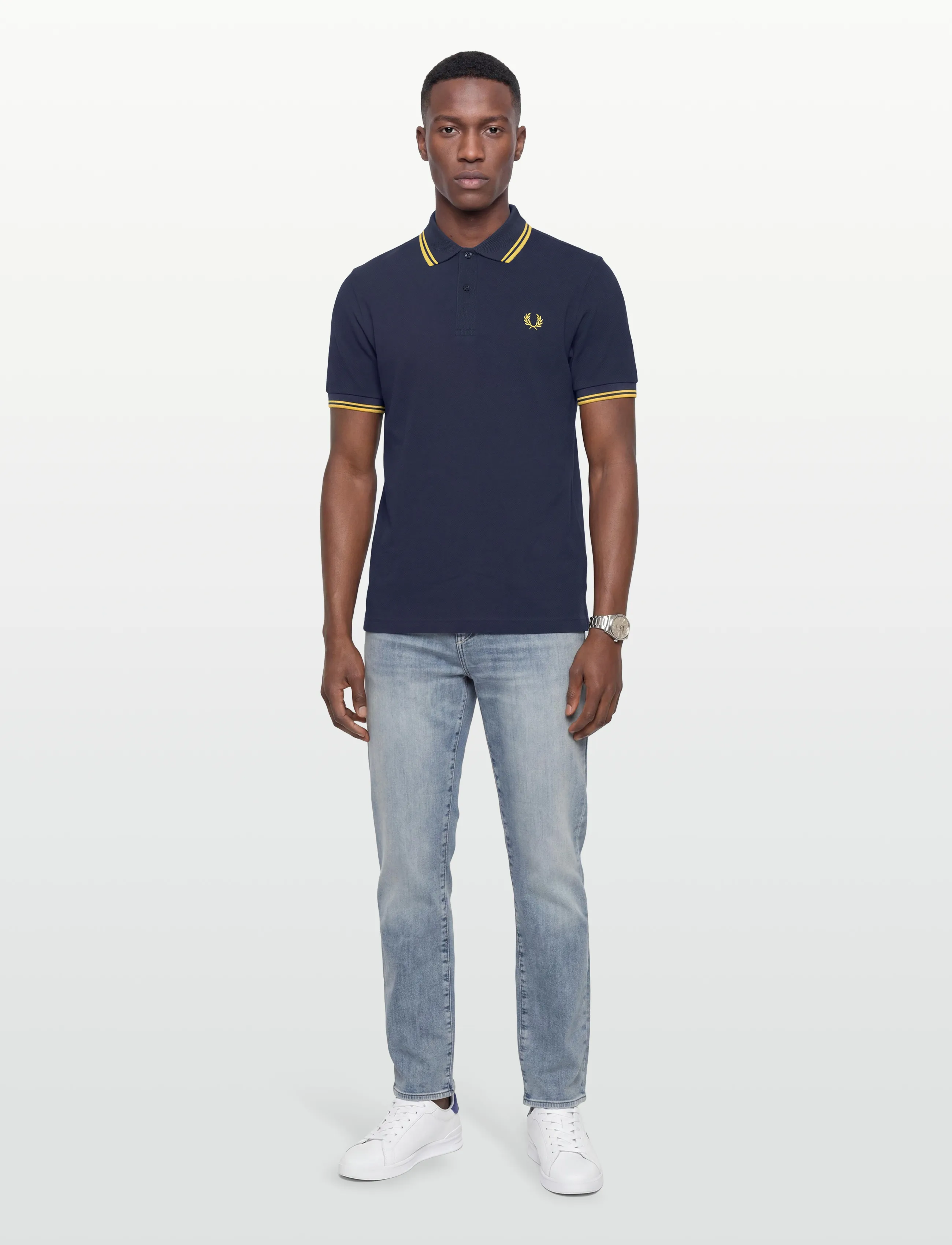 Fred Perry Twin Tipped Fp Shirt, Mænd, Twin Tipped Polo Shirt, Navy, Str: XS