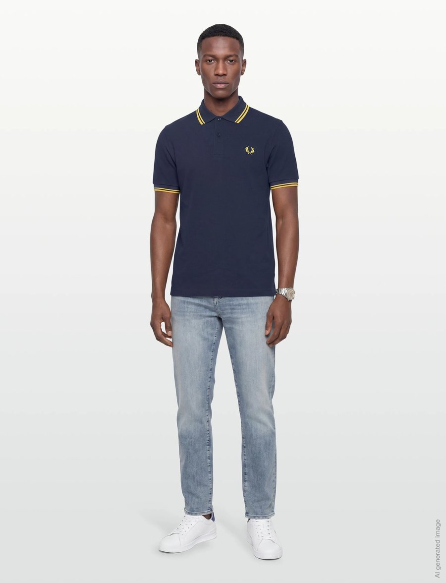 Fred Perry - TWIN TIPPED FP SHIRT - lühikeste varrukatega polod - tnsbl/lmnbarley - 0