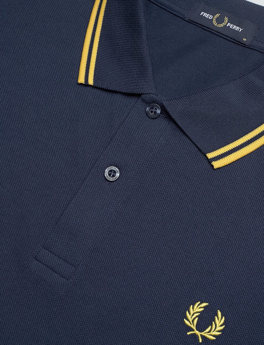 Fred Perry - TWIN TIPPED FP SHIRT - lühikeste varrukatega polod - tnsbl/lmnbarley - 5