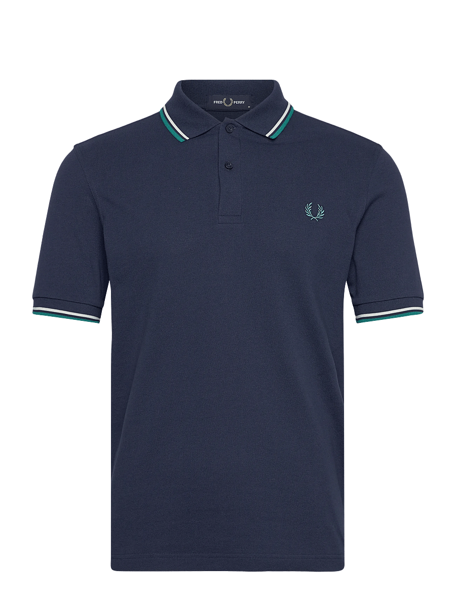 Fred Perry - TWIN TIPPED FP SHIRT - korte mouwen - tnsbl/snwht/dpmt - 1