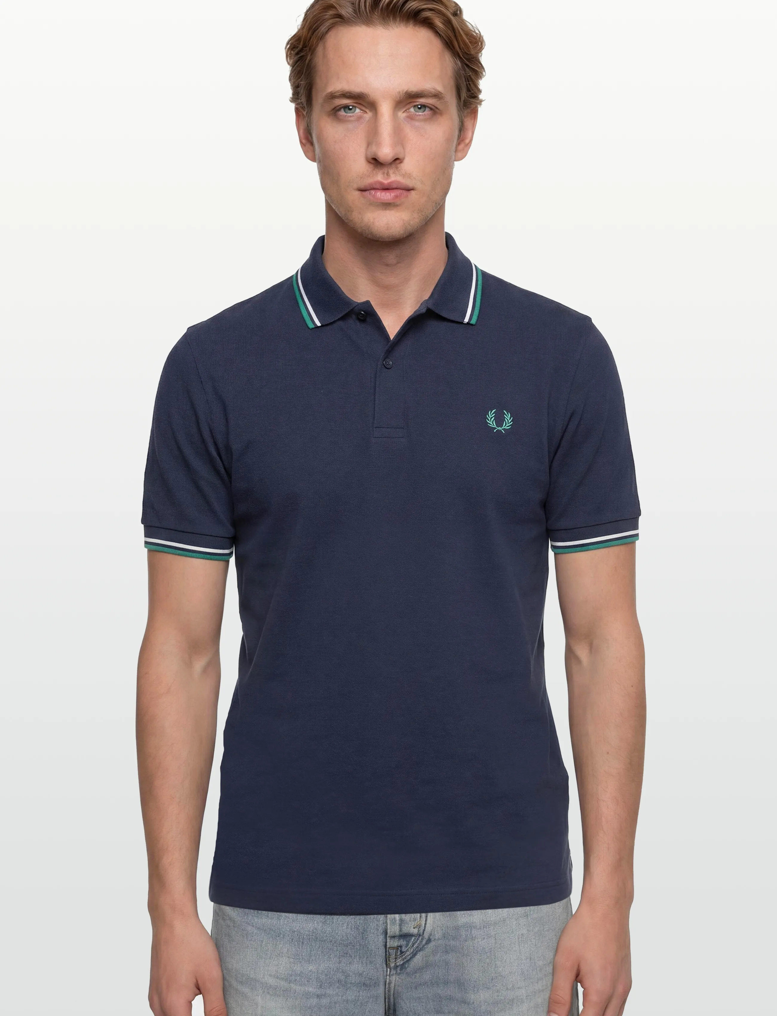Fred Perry - TWIN TIPPED FP SHIRT - short-sleeved polos - tnsbl/snwht/dpmt - 3