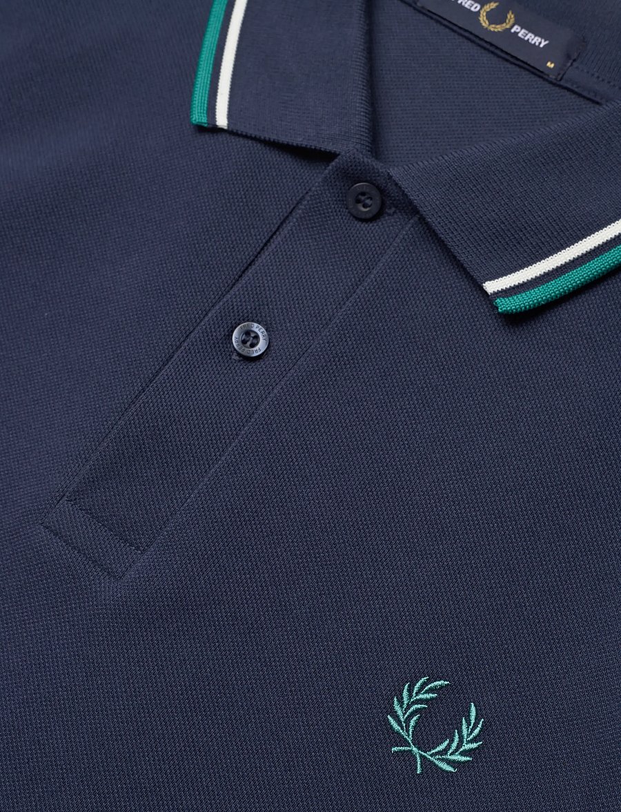 Fred Perry - TWIN TIPPED FP SHIRT - korte mouwen - tnsbl/snwht/dpmt - 5