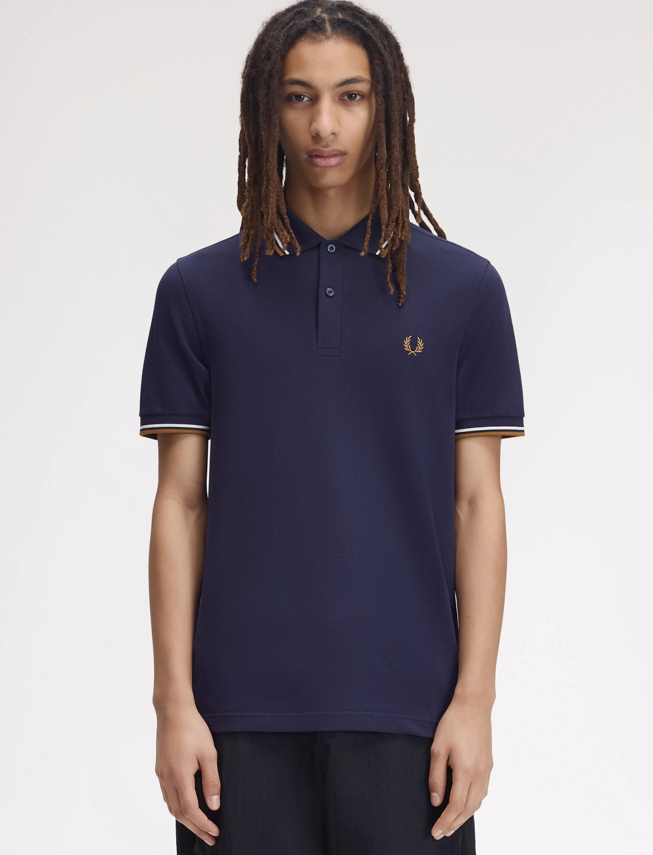 Fred Perry TWIN TIPPED FP SHIRT - Fred Perry - TWINVY/SNWW/DKCA / navy