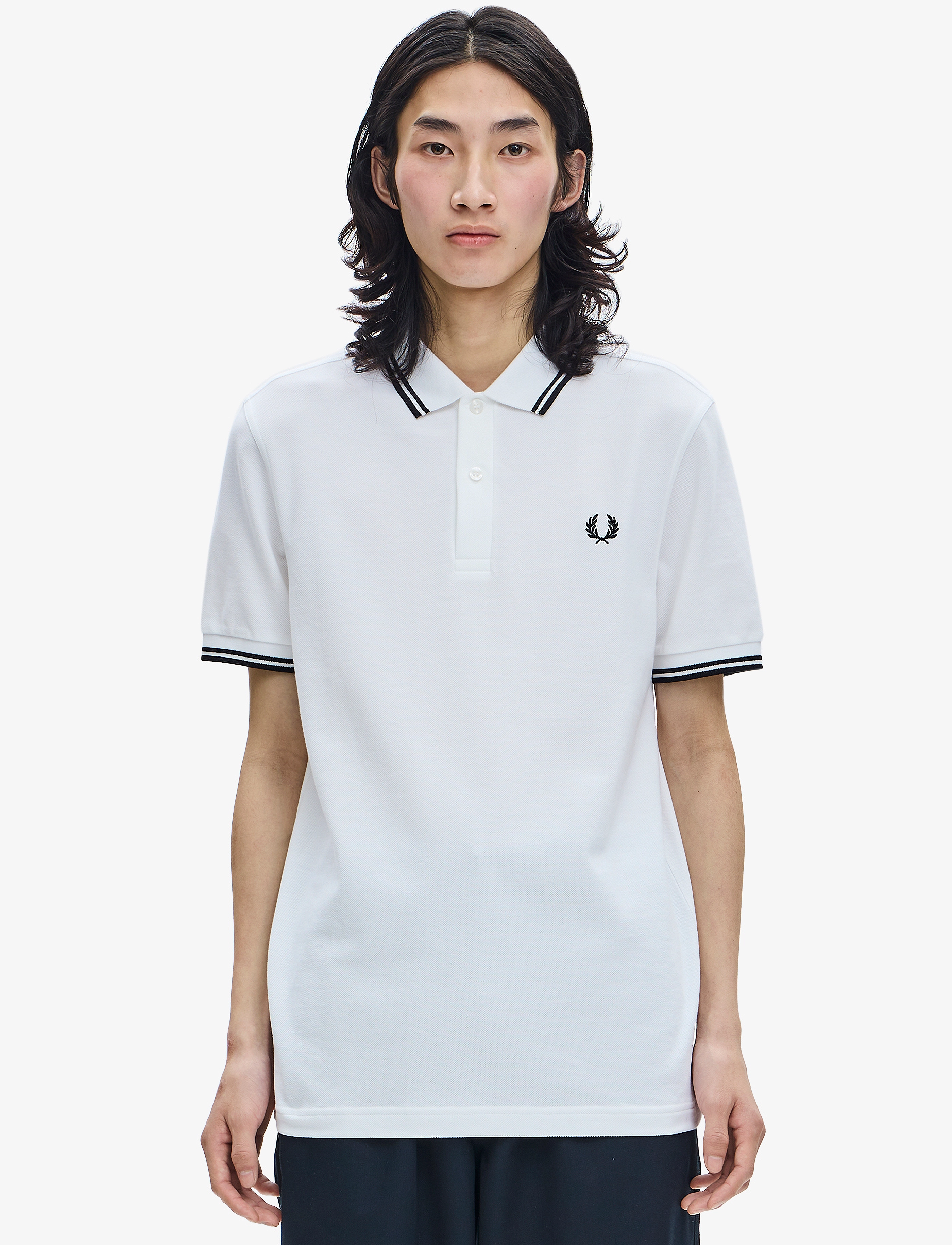Fred Perry Twin Tipped Fp Shirt, XXL, White, Poloer > Kortærmede, Herre