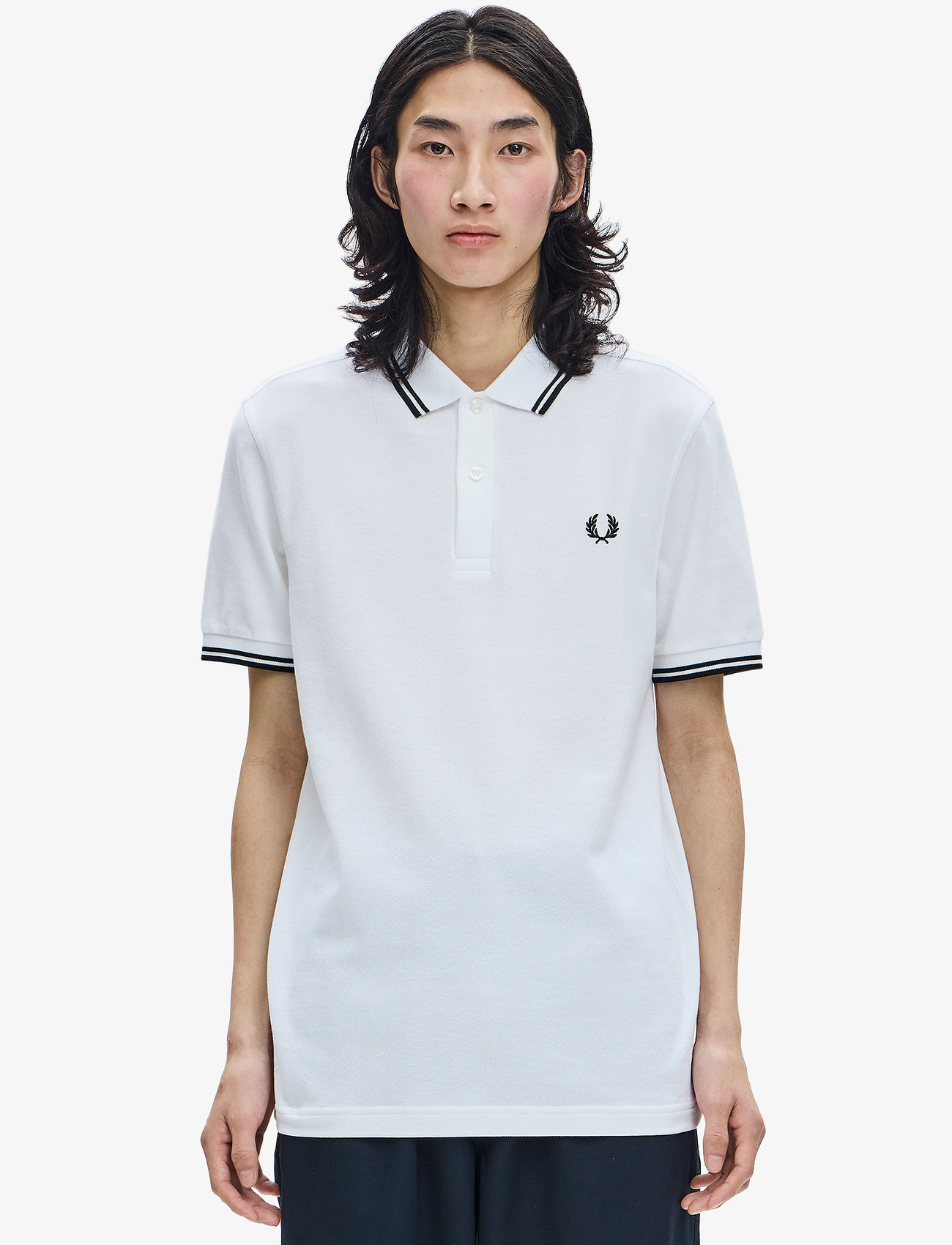 Fred Perry - TWIN TIPPED FP SHIRT - kortærmede poloer - white - 0