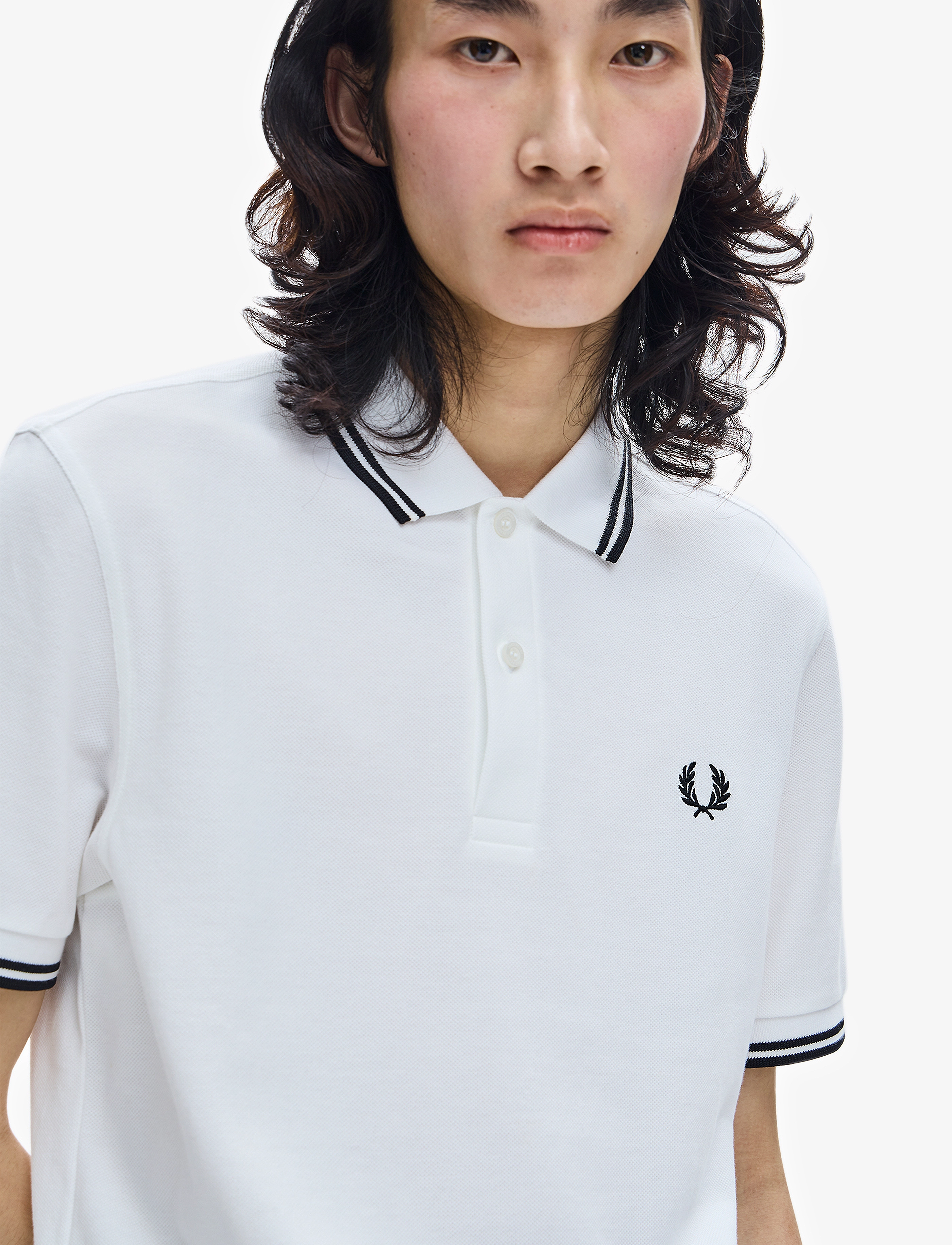 Fred Perry - TWIN TIPPED FP SHIRT - short-sleeved polos - white - 4