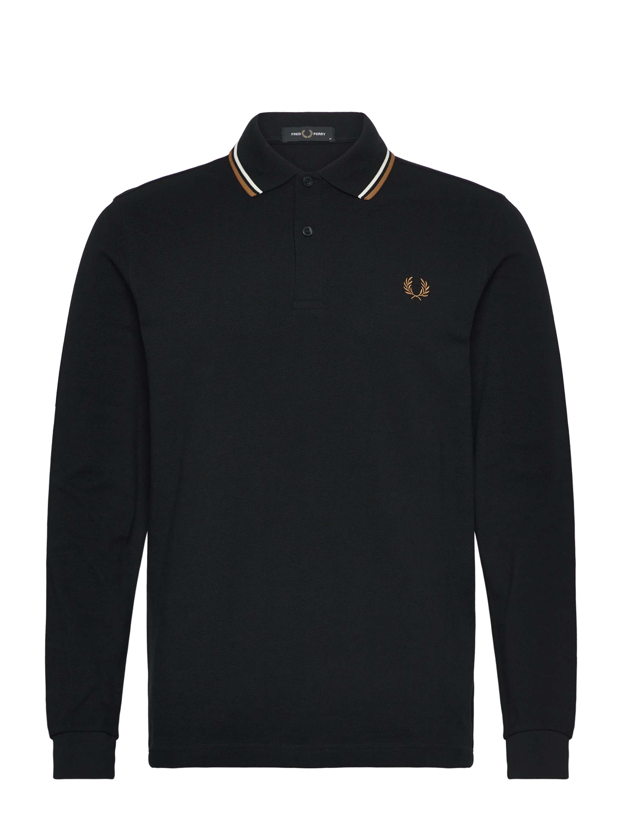 Fred Perry LS TWIN TIPPED FP SHIRT - Koszulki Polo - BLACK / black