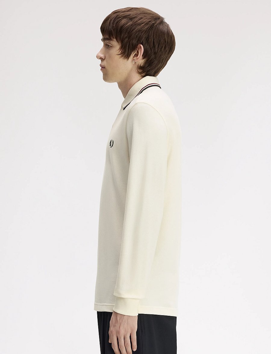 Fred Perry - LS TWIN TIPPED FP SHIRT - langärmelig - ecr/brndy/ngreen - 3