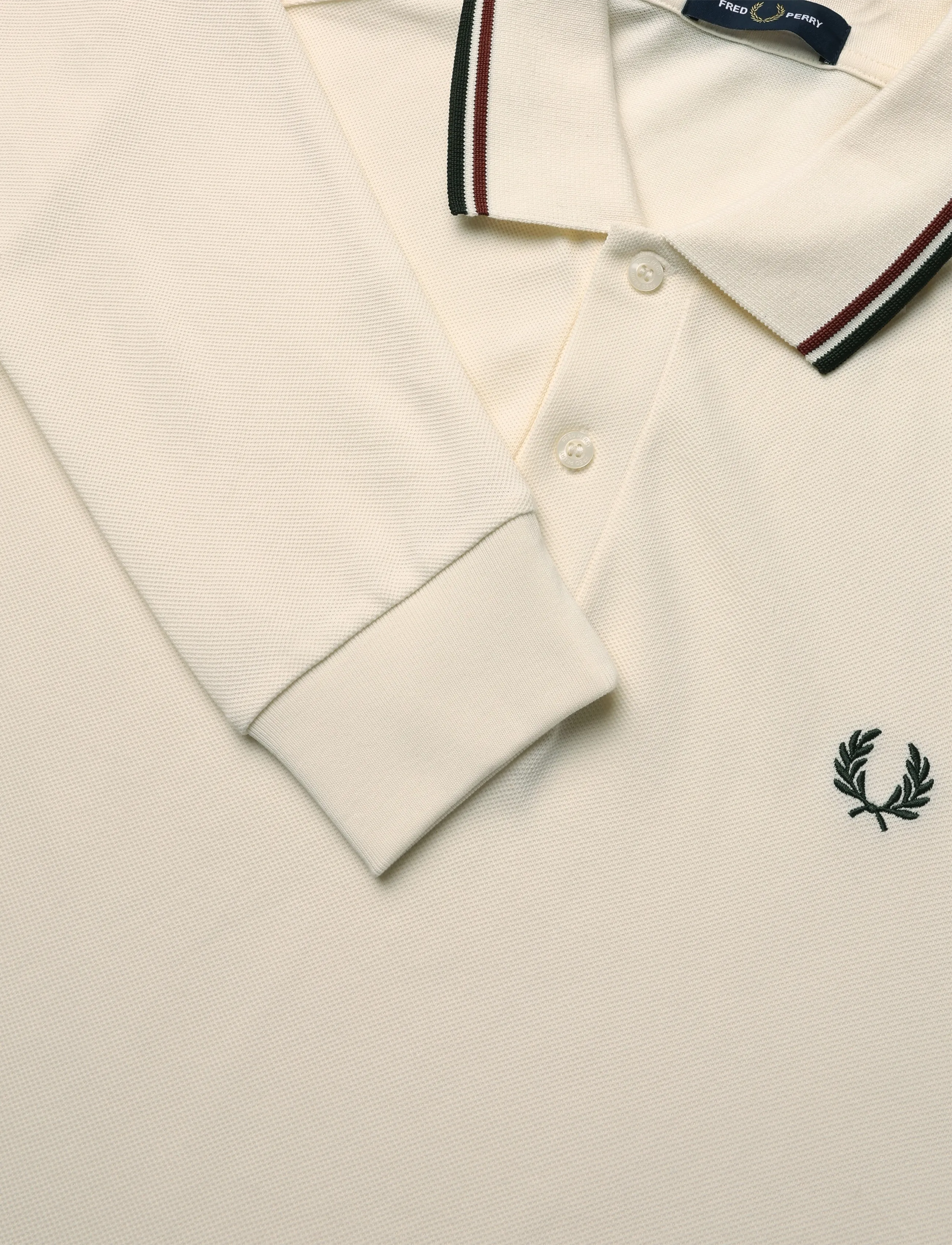 Fred Perry - LS TWIN TIPPED FP SHIRT - langärmelig - ecr/brndy/ngreen - 4