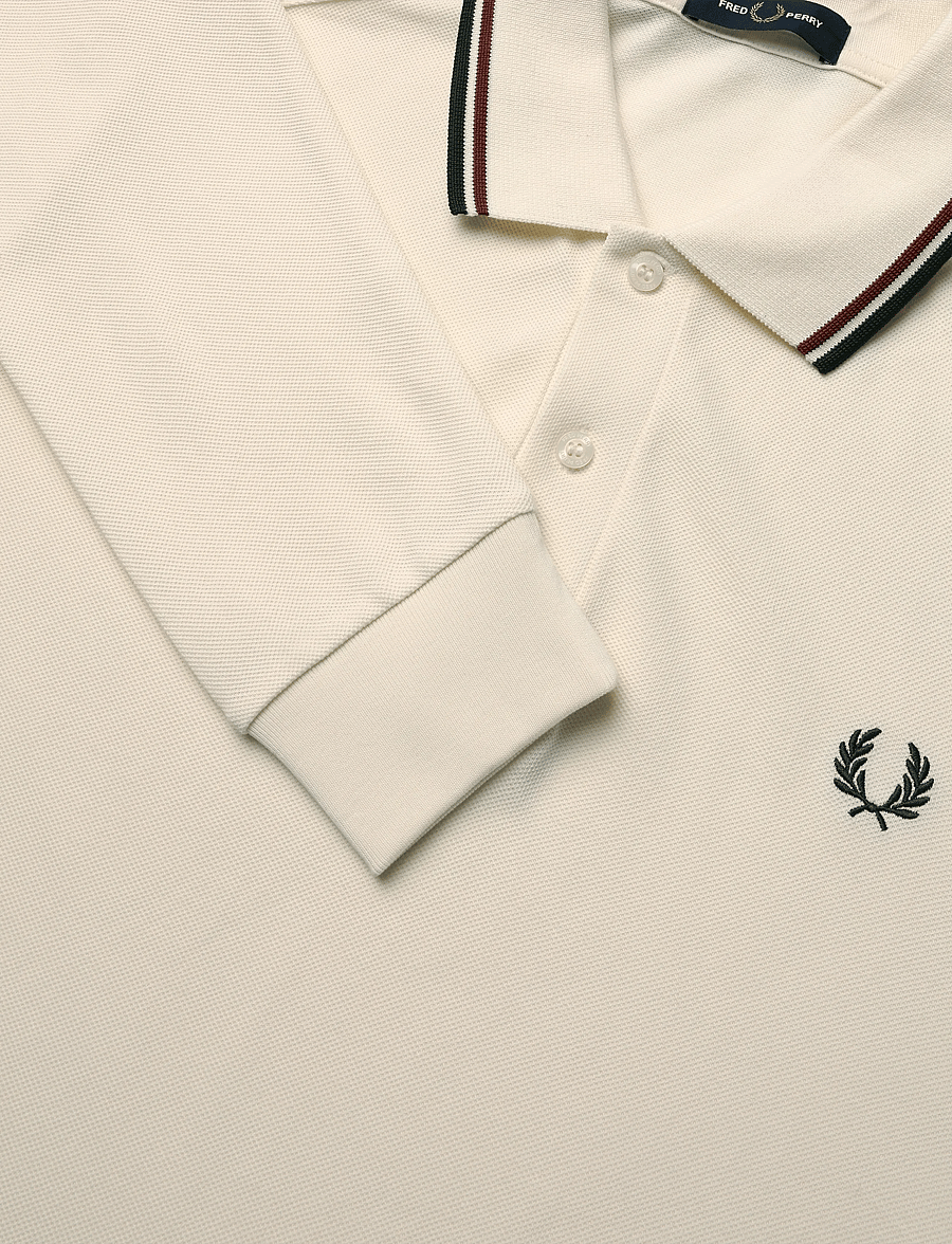 Fred Perry - LS TWIN TIPPED FP SHIRT - langärmelig - ecr/brndy/ngreen - 4