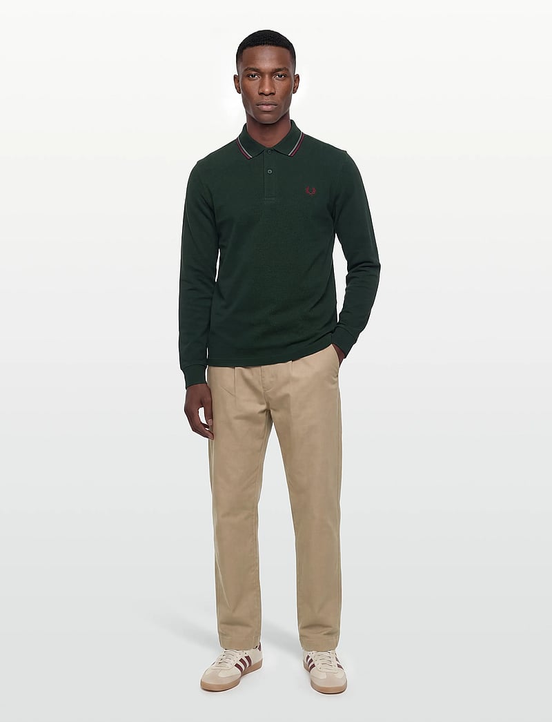 Fred Perry - LS TWIN TIPPED FP SHIRT - langærmede poloer - grsrts/stkbl/oxb - 0