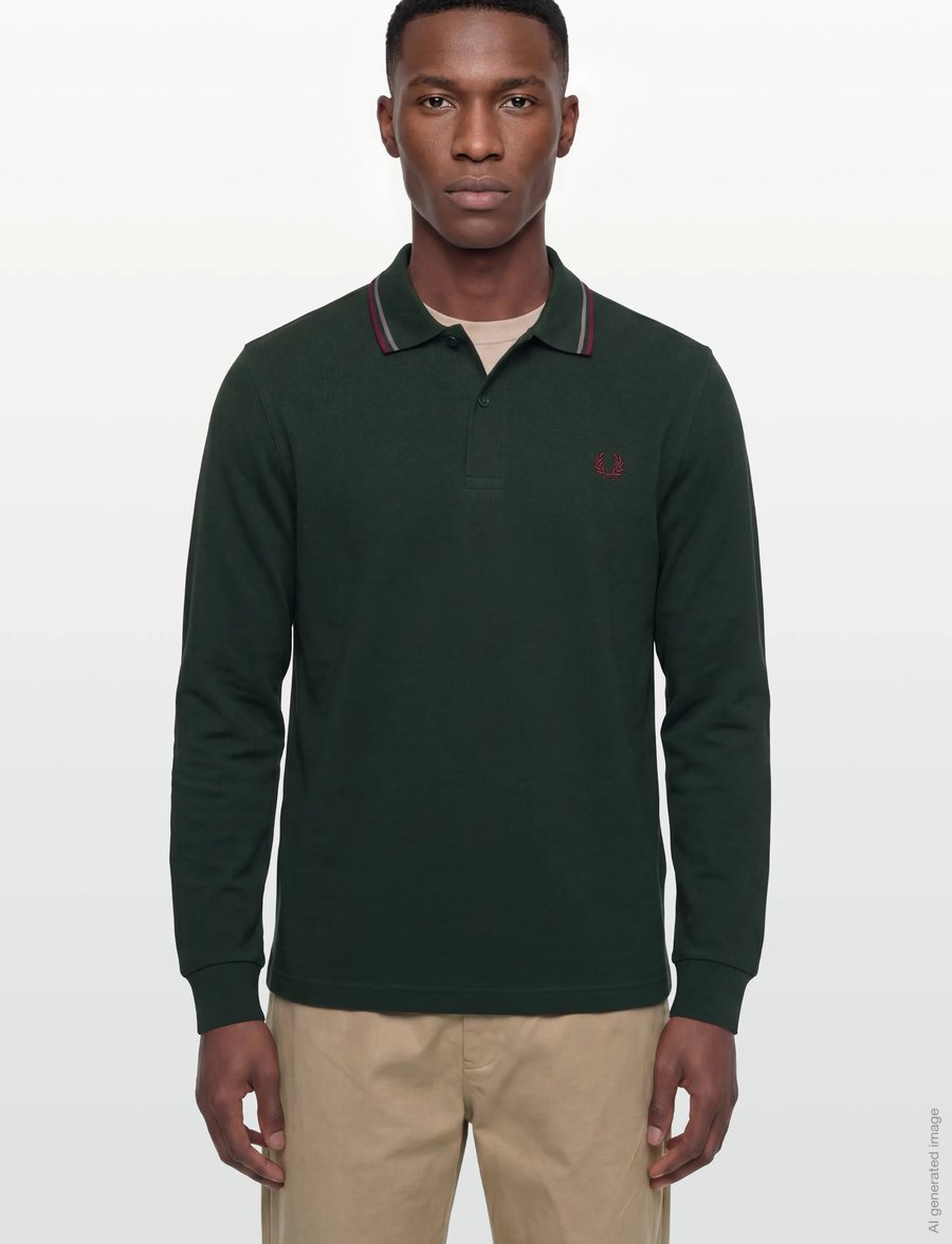 Fred Perry - LS TWIN TIPPED FP SHIRT - långärmade pikéer - grsrts/stkbl/oxb - 3
