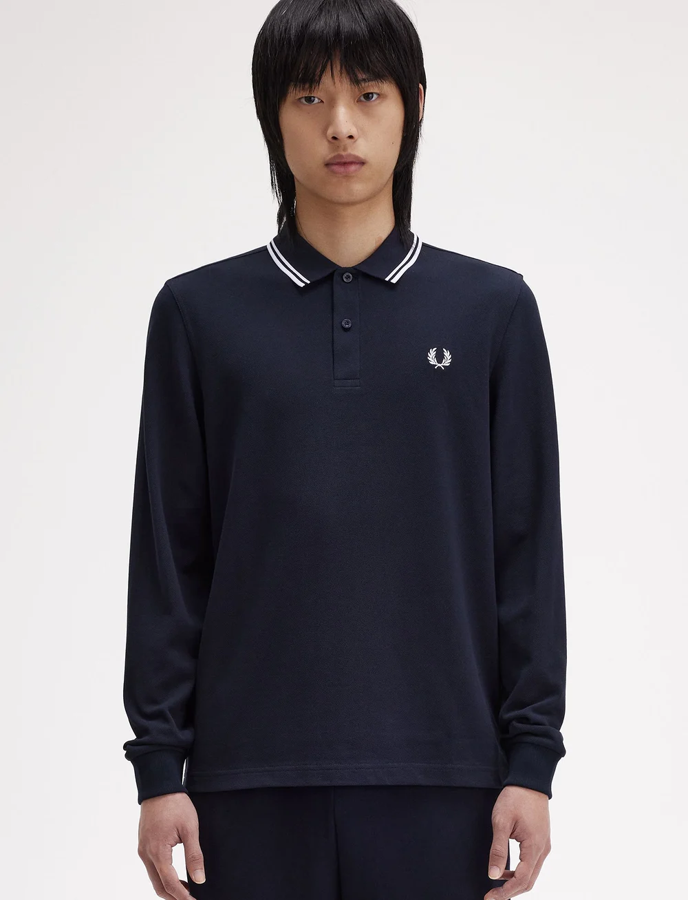 Fred Perry - LS TWIN TIPPED SHIRT - pikkade varrukatega polod - navy / white / white - 0