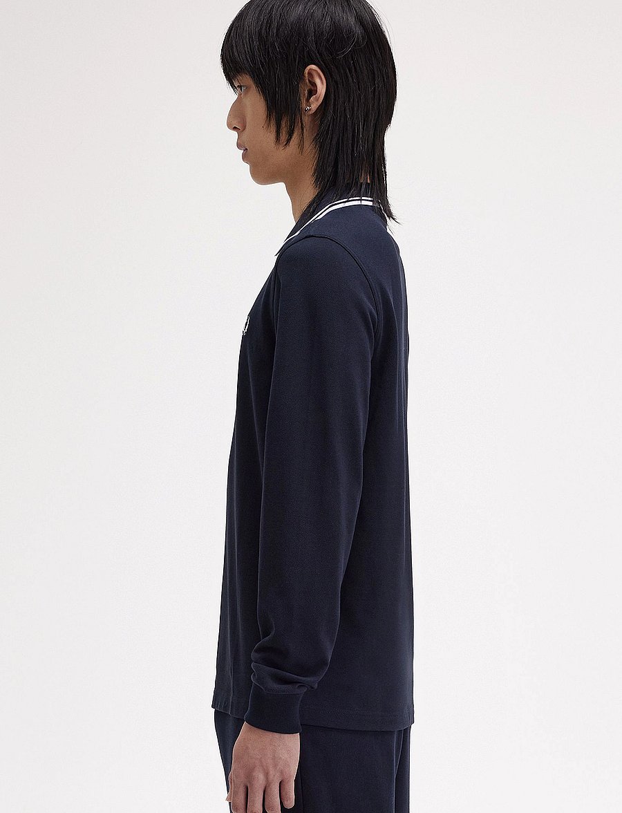Fred Perry - LS TWIN TIPPED FP SHIRT - pikkade varrukatega polod - navy / white / white - 3