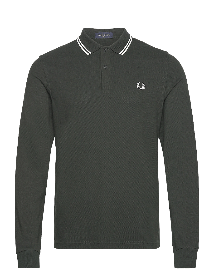 Fred Perry - LS TWIN TIPPED FP SHIRT - långärmade pikéer - nightgreen/snwht - 1