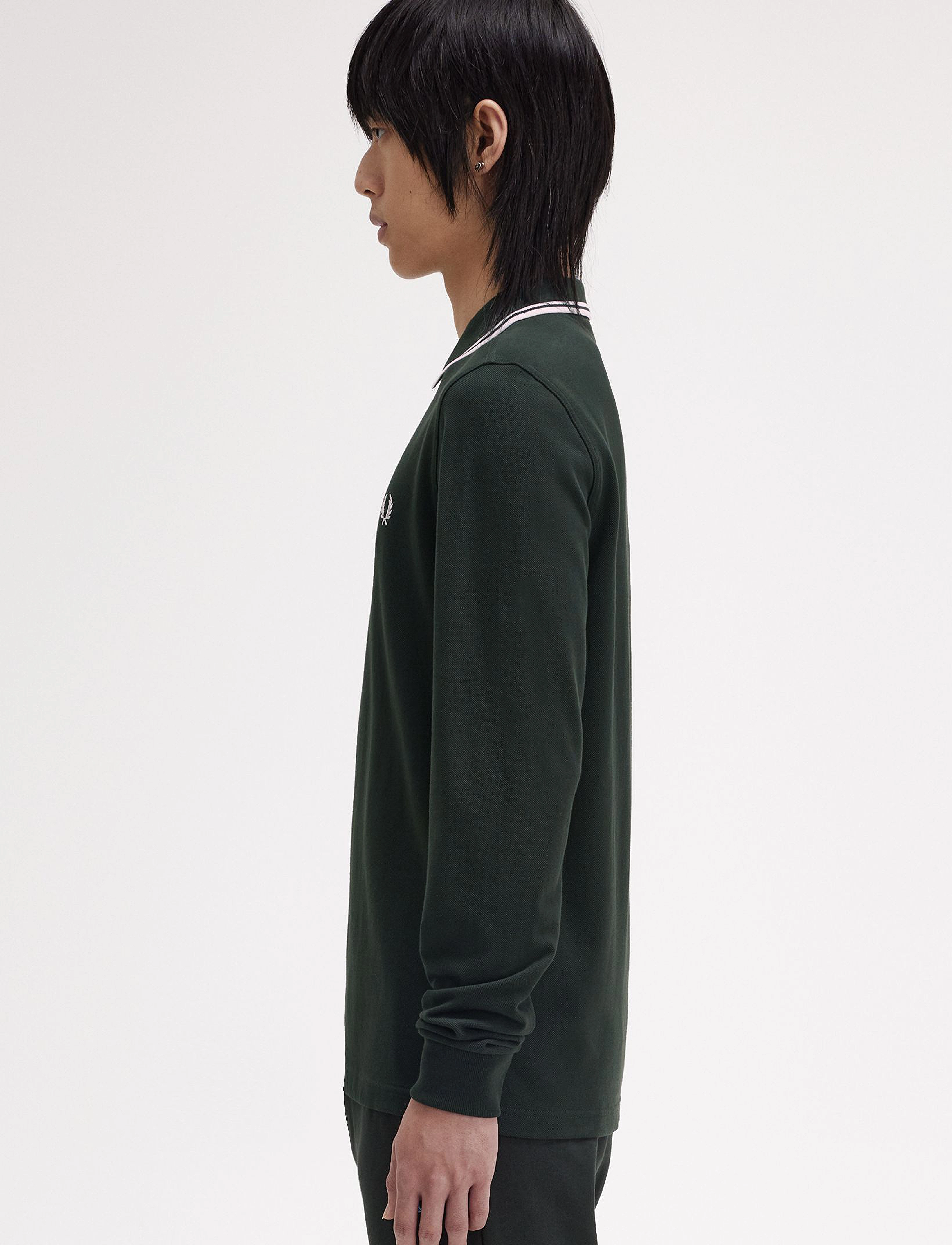 Fred Perry - LS TWIN TIPPED FP SHIRT - långärmade pikéer - nightgreen/snwht - 3