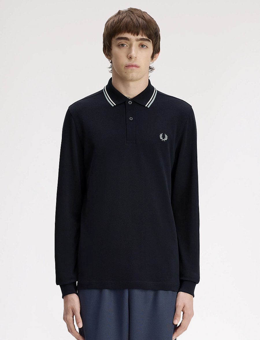 Fred Perry - LS TWIN TIPPED FP SHIRT - langärmelig - nvy/ecru/slvrblu - 0