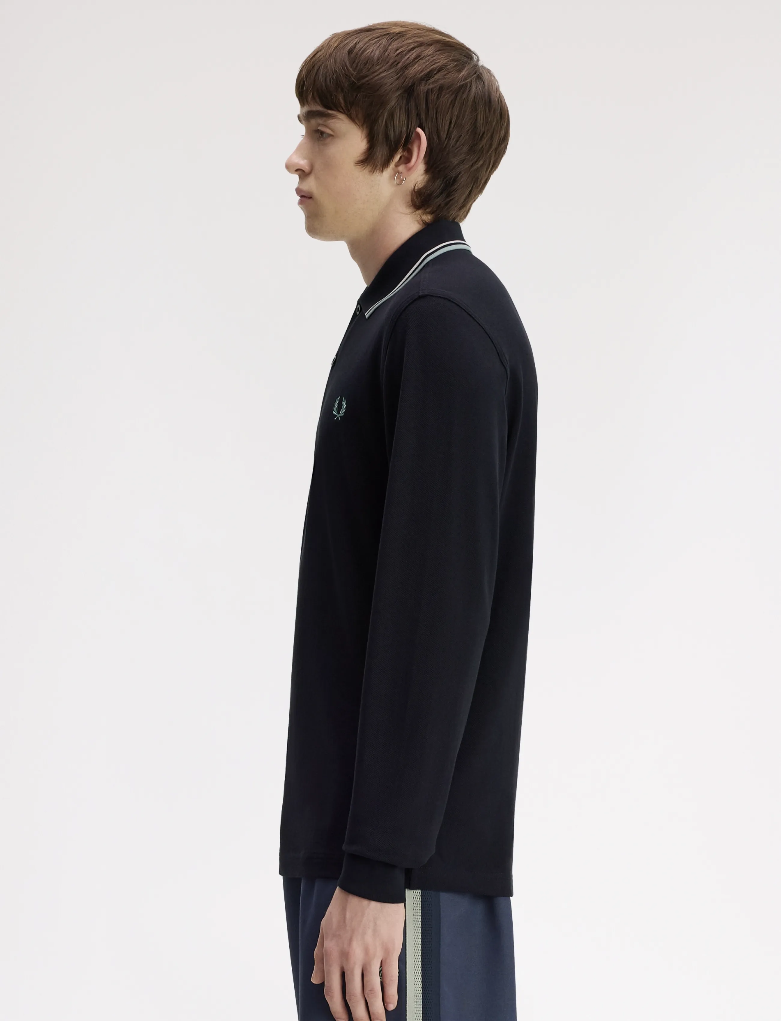 Fred Perry - LS TWIN TIPPED FP SHIRT - pikkade varrukatega polod - nvy/ecru/slvrblu - 3