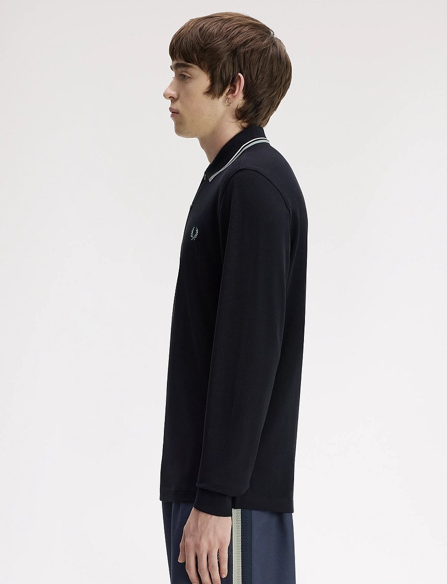 Fred Perry - LS TWIN TIPPED FP SHIRT - langärmelig - nvy/ecru/slvrblu - 3