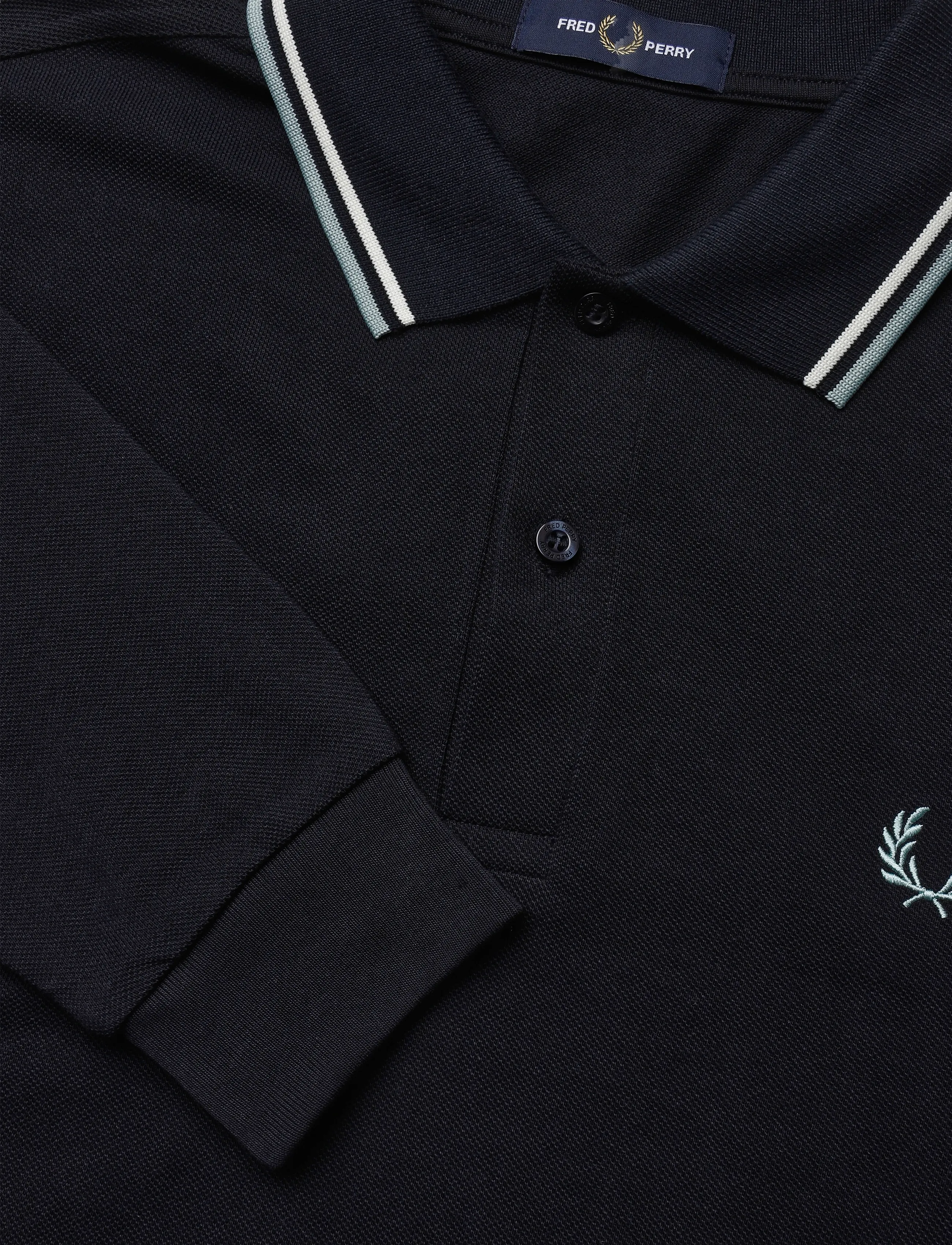 Fred Perry - LS TWIN TIPPED FP SHIRT - pikkade varrukatega polod - nvy/ecru/slvrblu - 4