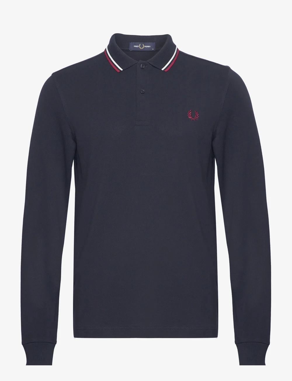 Fred Perry - LS TWIN TIPPED FP SHIRT - långärmade pikéer - nvy/swht/bntred - 1