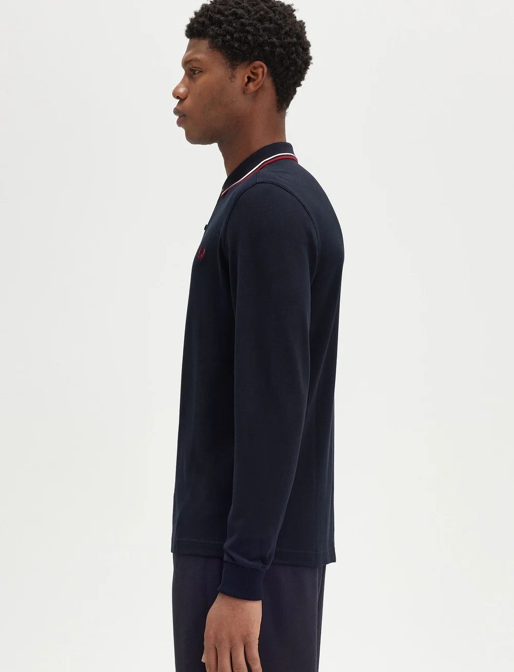 Fred Perry - LS TWIN TIPPED FP SHIRT - långärmade pikéer - nvy/swht/bntred - 3