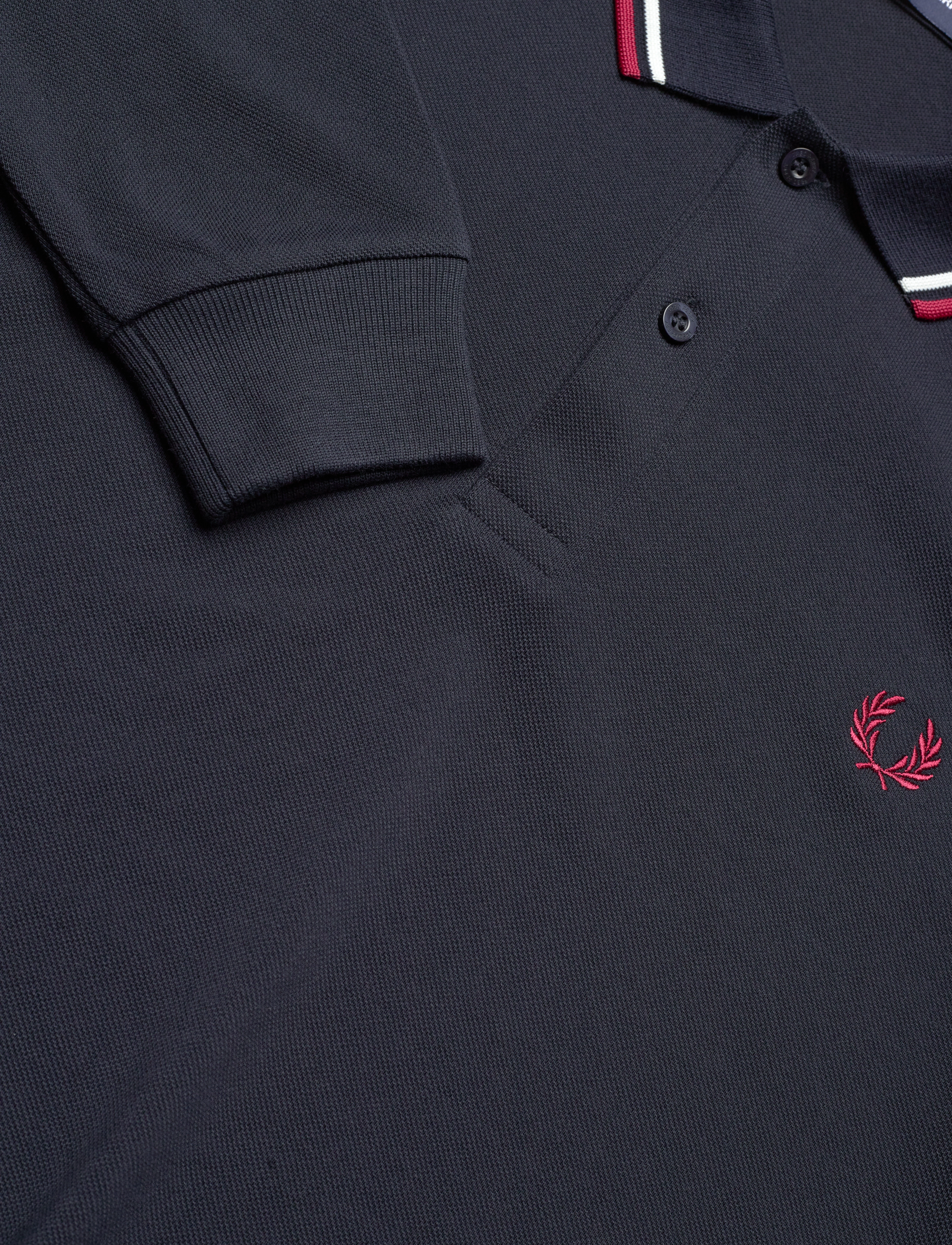 Fred Perry - LS TWIN TIPPED FP SHIRT - pitkähihaiset - nvy/swht/bntred - 5
