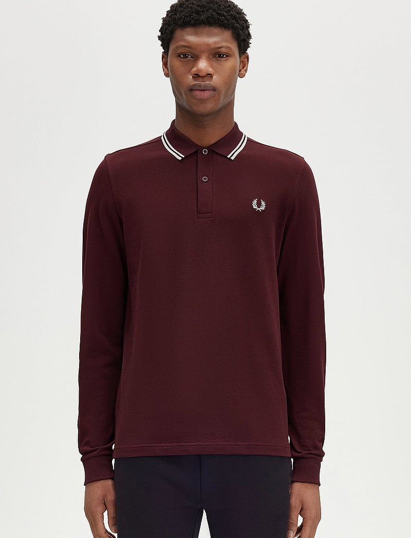 Fred Perry - LS TWIN TIPPED FP SHIRT - langærmede poloer - oxblood - 0