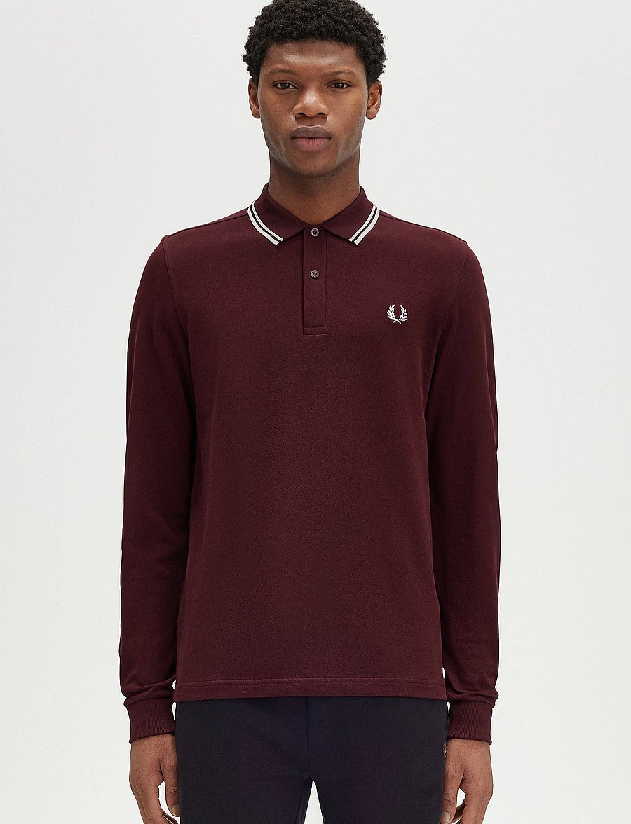 Fred Perry - LS TWIN TIPPED FP SHIRT - langärmelig - oxblood - 0