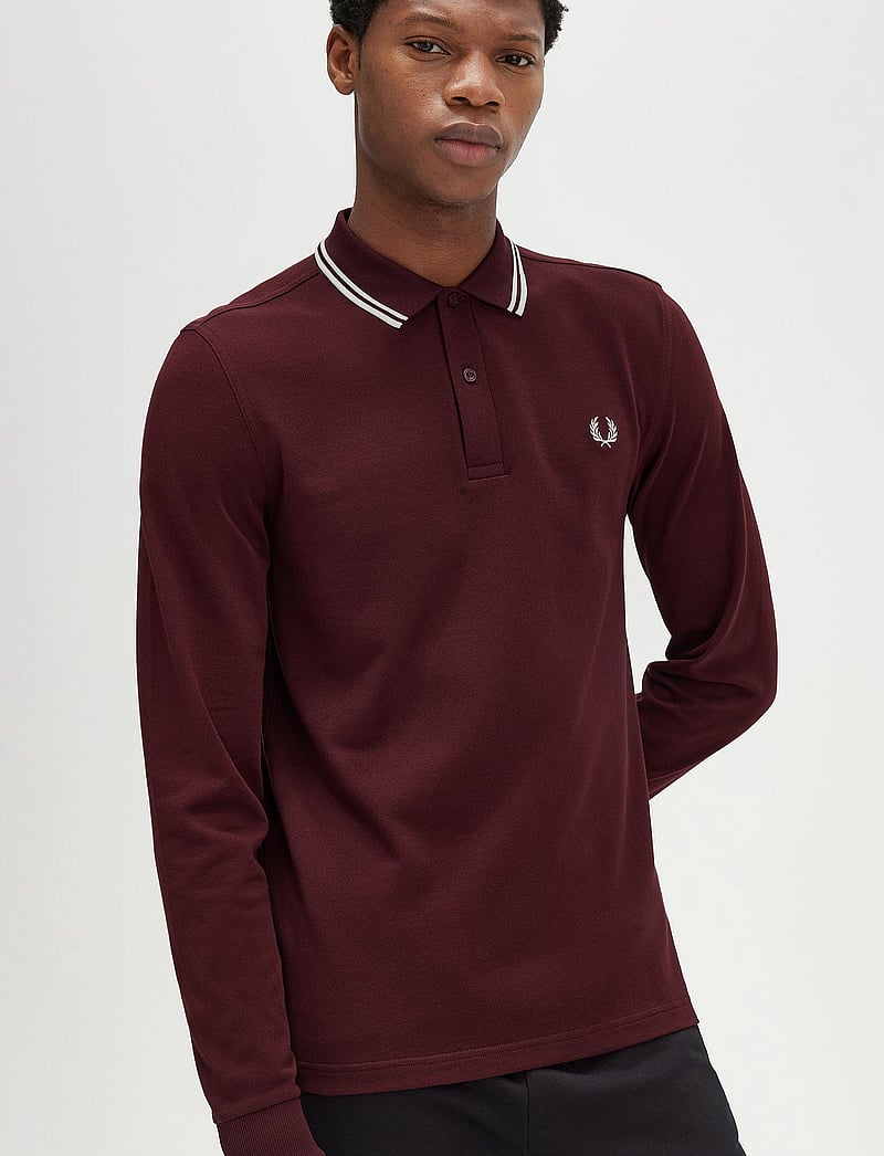 Fred Perry - LS TWIN TIPPED FP SHIRT - langærmede poloer - oxblood - 4