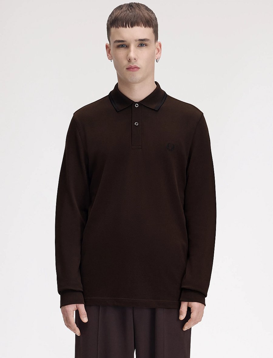 Fred Perry - LS TWIN TIPPED FP SHIRT - langärmelig - rich brown/black - 0