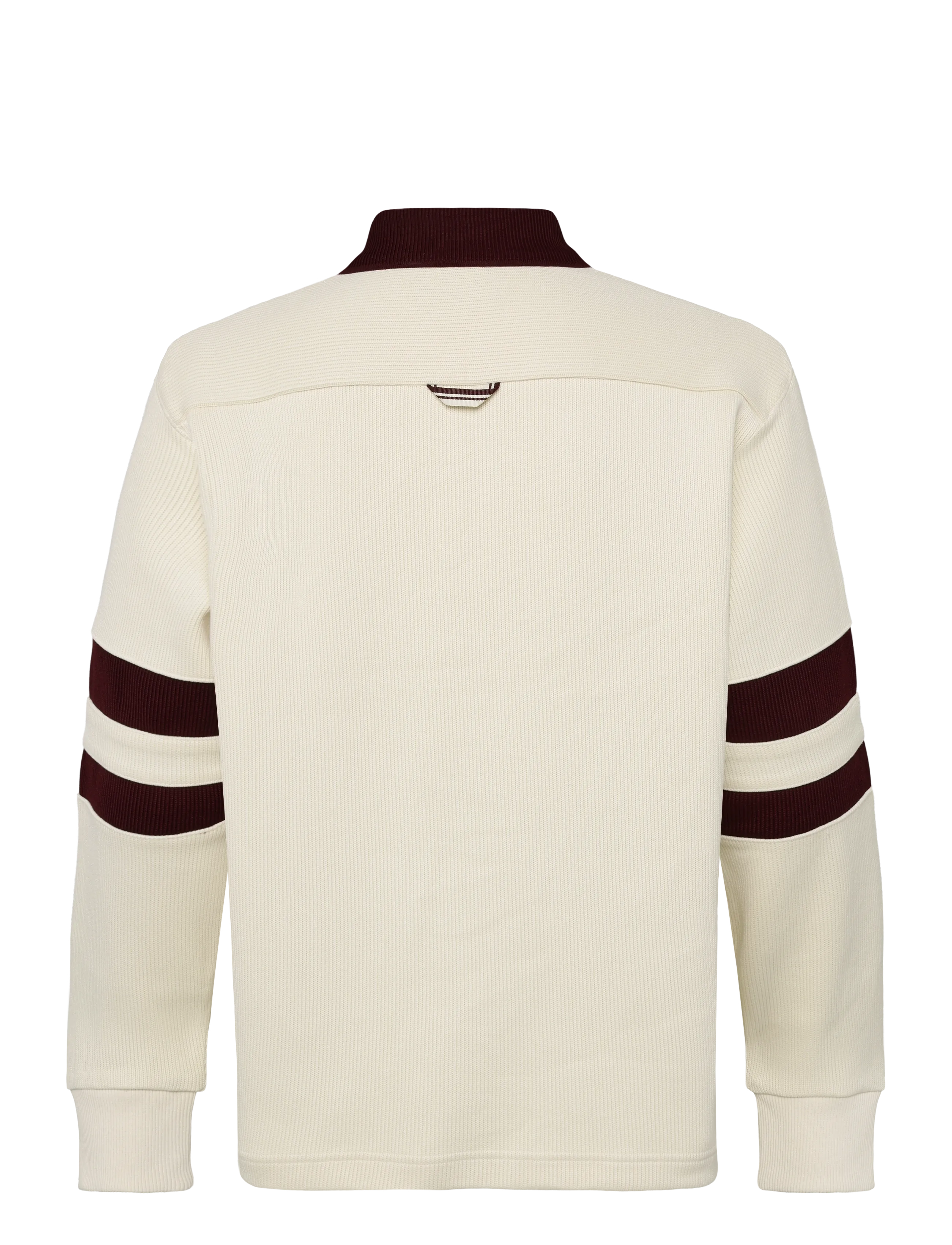 Fred Perry - TIPPEDSLEEVE COLLARED SWTSHIRT - långärmade stickade pikétröjor - ecru - 2