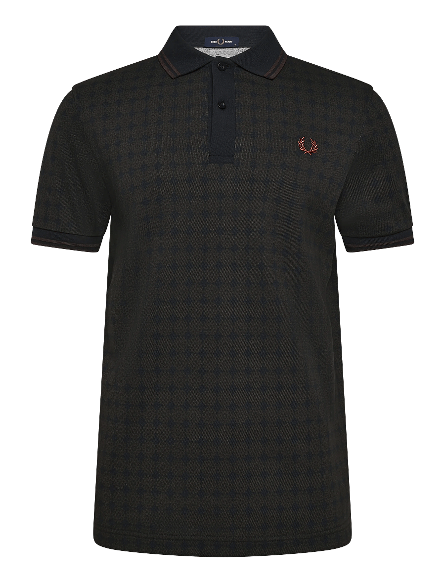 Fred Perry - FLORAL PRINT FRED PERRY SHIRT - lühikeste varrukatega polod - navy - 1