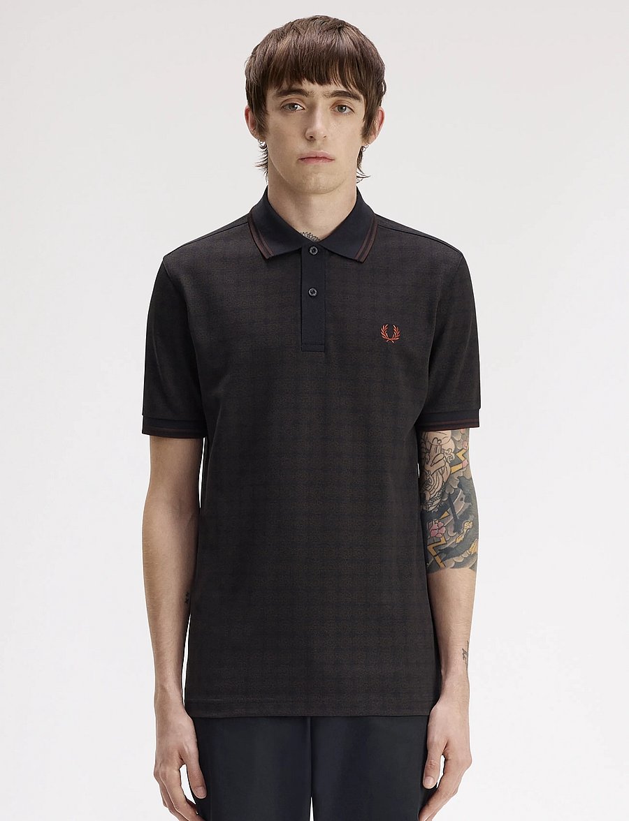 Fred Perry - FLORAL PRINT FRED PERRY SHIRT - lühikeste varrukatega polod - navy - 0