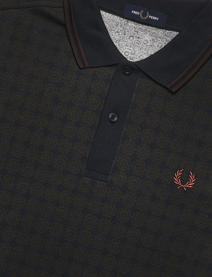 Fred Perry - FLORAL PRINT FRED PERRY SHIRT - lühikeste varrukatega polod - navy - 4