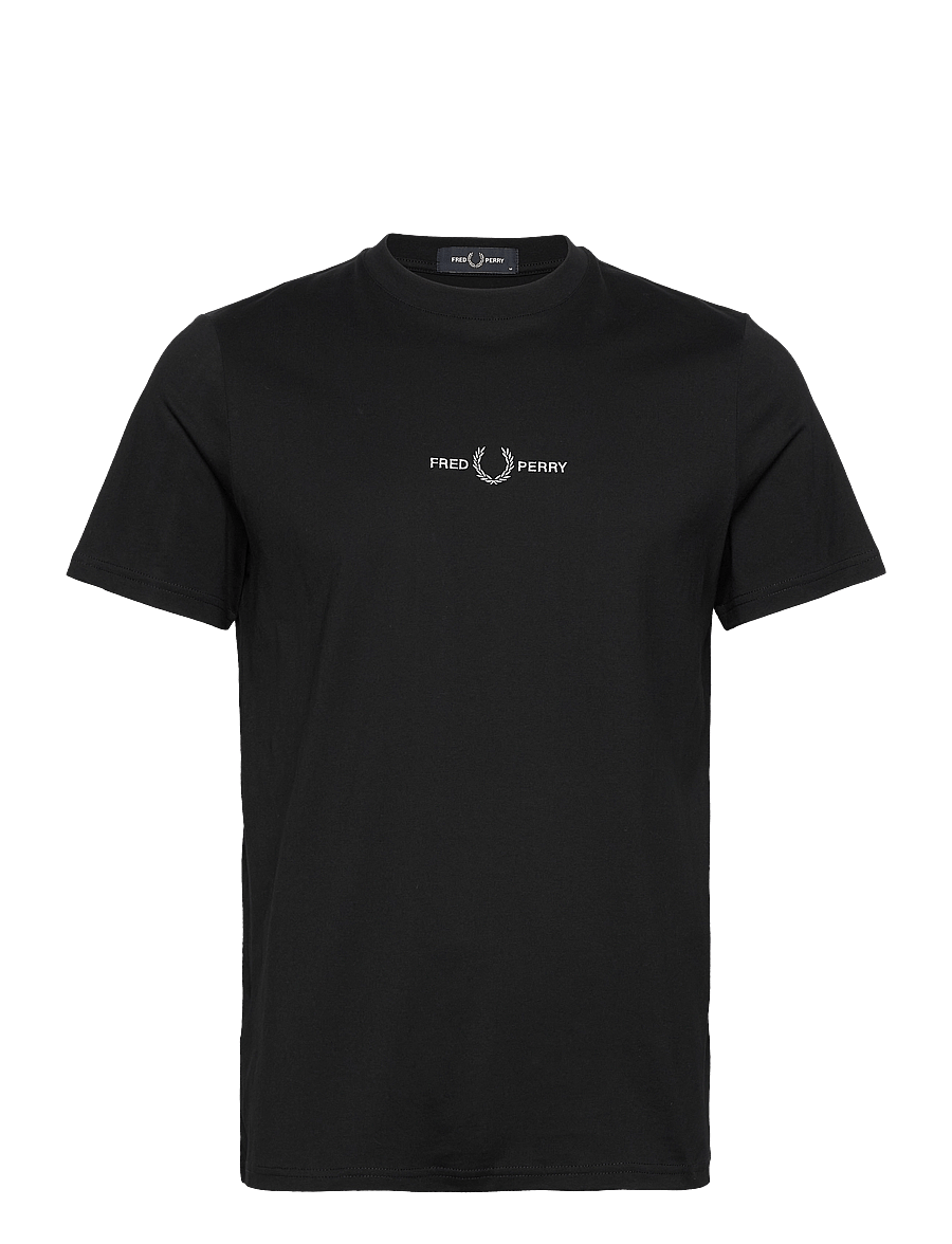 Fred Perry - EMBROIDERED T-SHIRT - kurzärmelig - black - 1