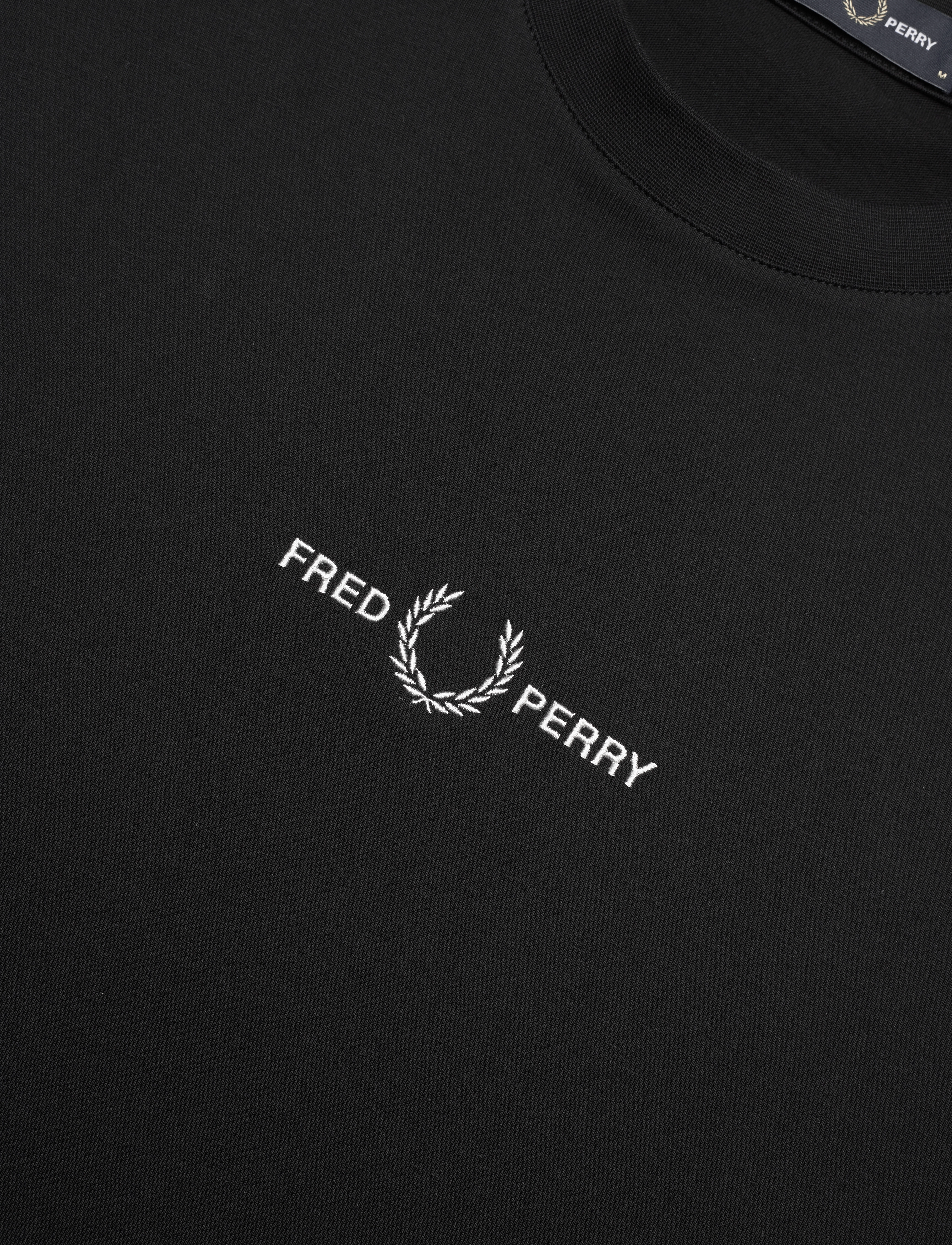 Fred Perry - EMBROIDERED T-SHIRT - kurzärmelig - black - 4