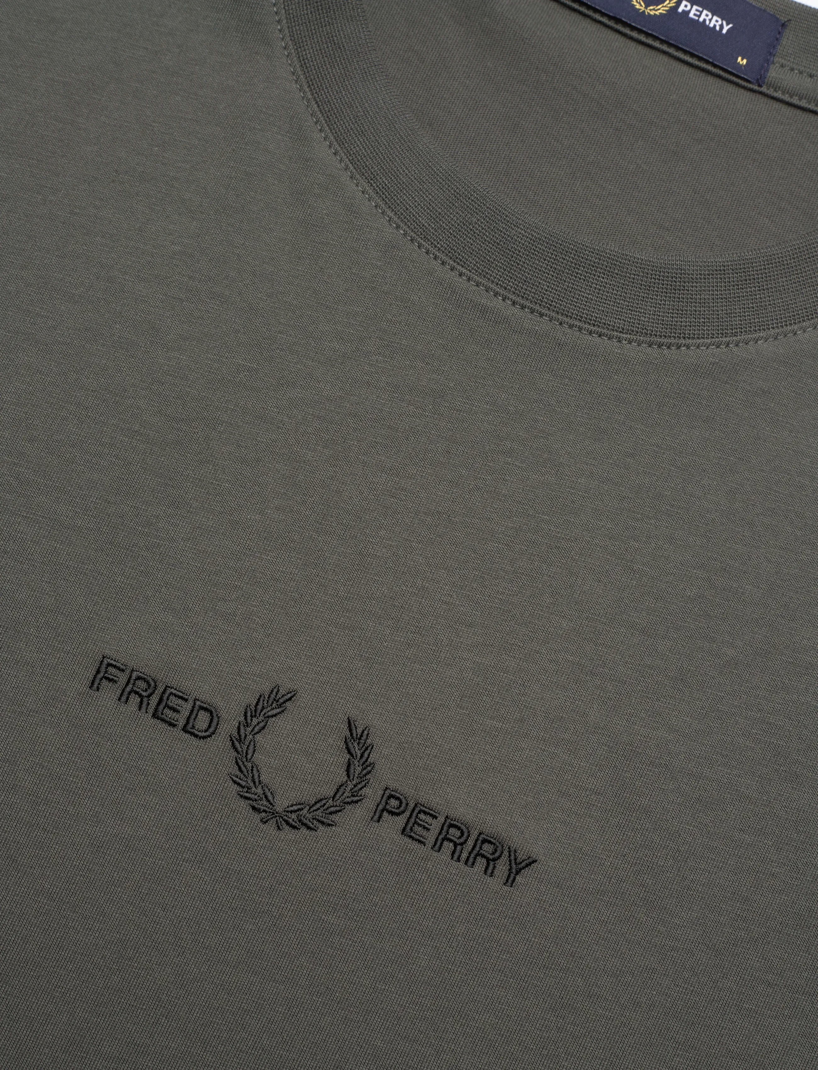 Fred Perry - EMBROIDERED T-SHIRT - short-sleeved t-shirts - field green - 5