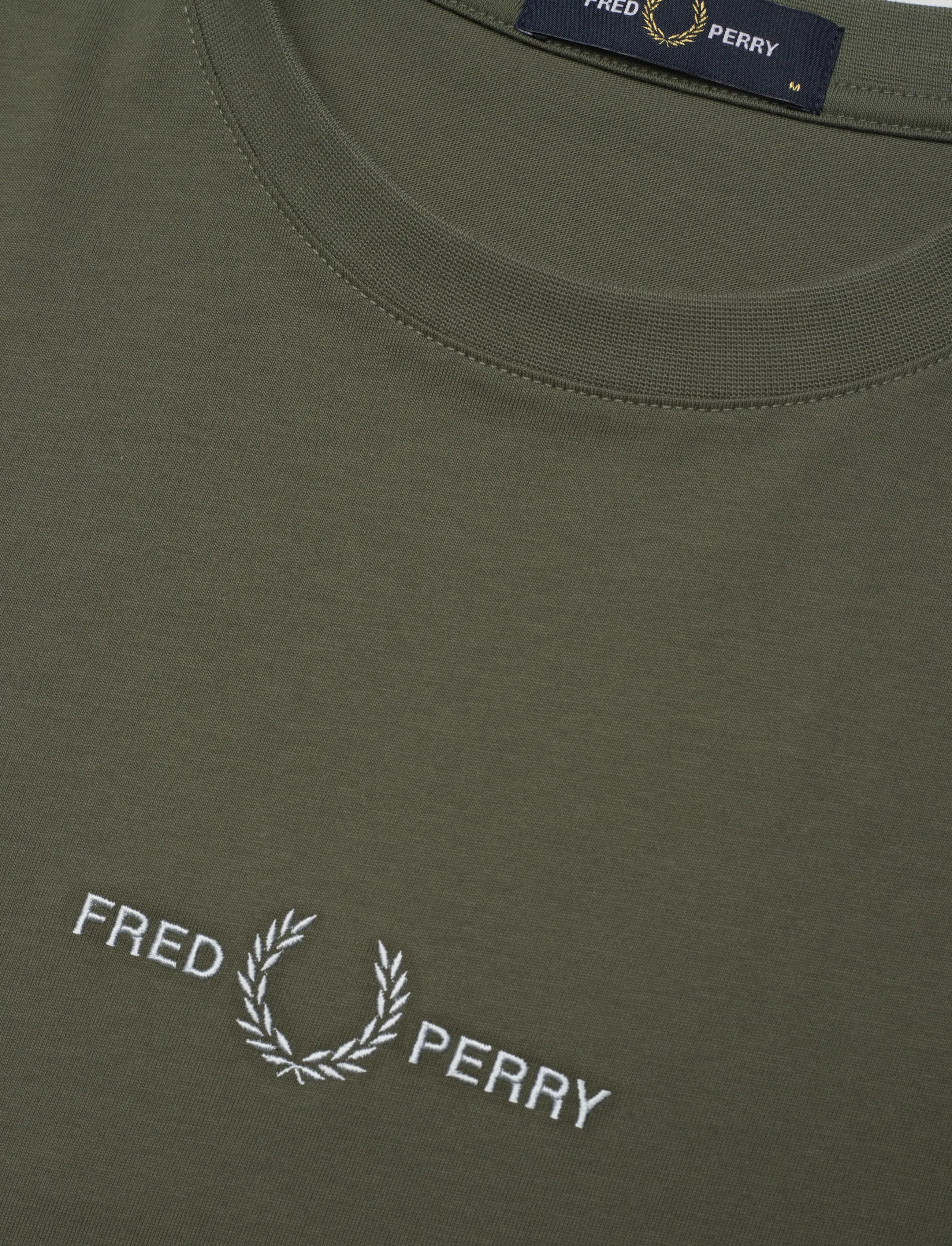 Fred Perry - EMBROIDERED T-SHIRT - short-sleeved t-shirts - laurel wreath green - 4