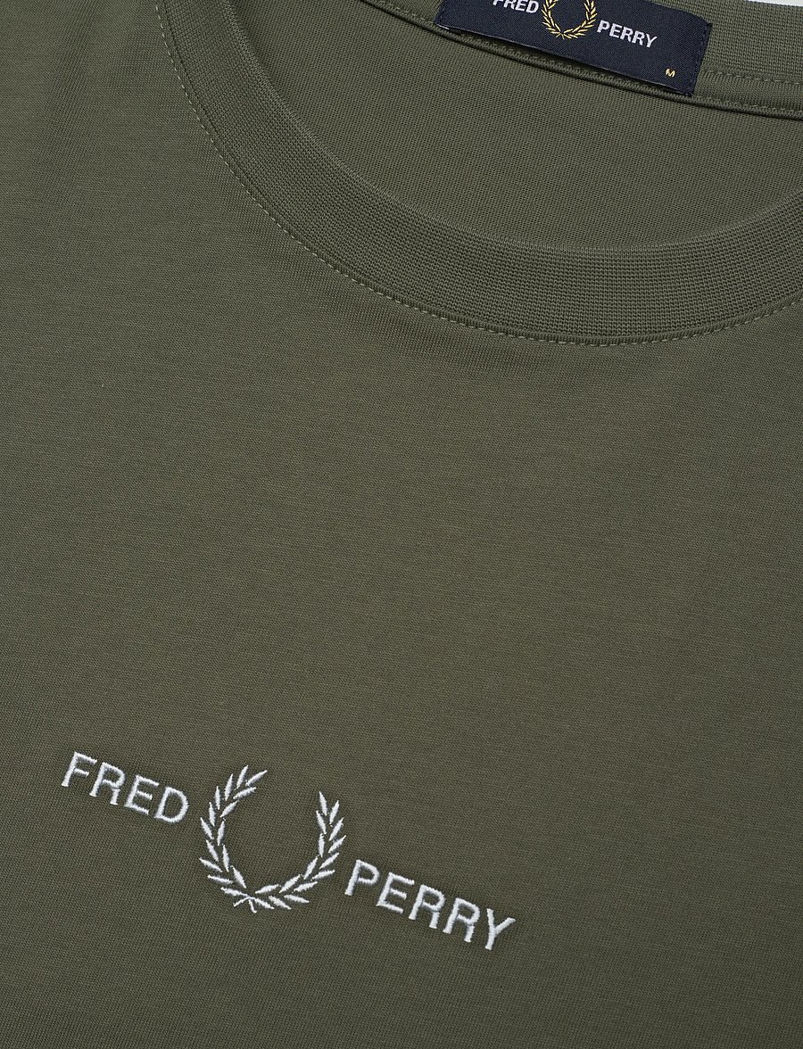 Fred Perry - EMBROIDERED T-SHIRT - kurzärmelig - laurel wreath green - 4