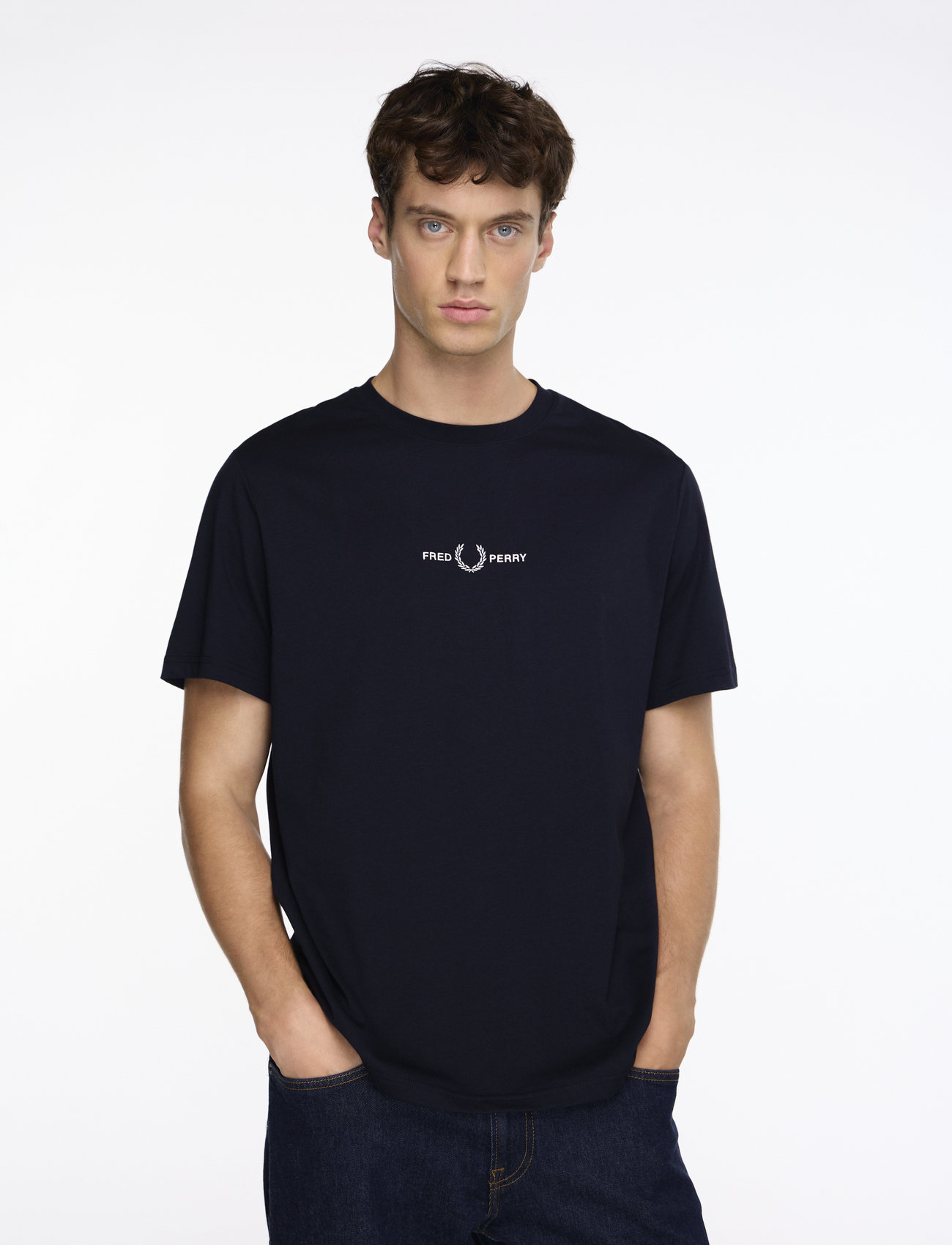 Fred Perry - EMBROIDERED T-SHIRT - lühikeste varrukatega t-särgid - navy - 0