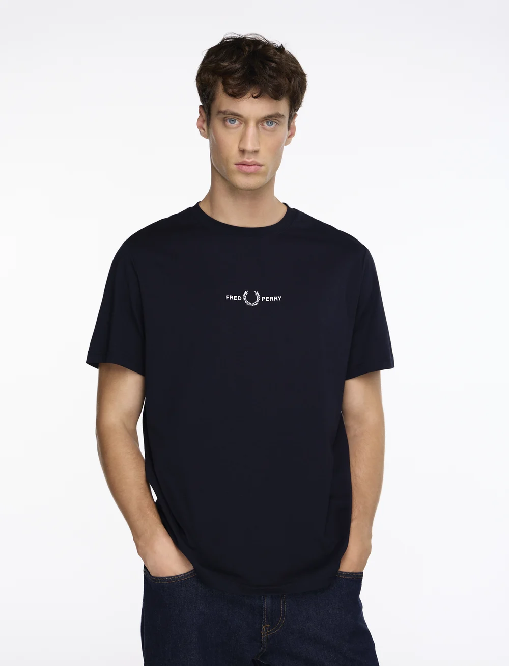 Fred Perry - EMBROIDERED T-SHIRT - kortærmede t-shirts - navy - 0