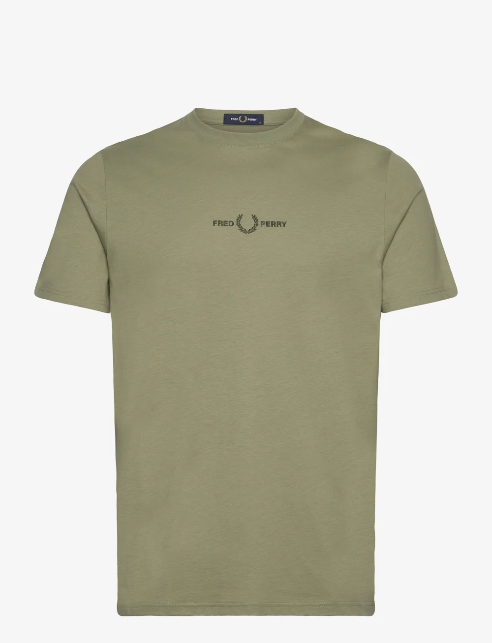 Fred Perry - EMBROIDERED T-SHIRT - kortärmade t-shirts - olive mint - 0