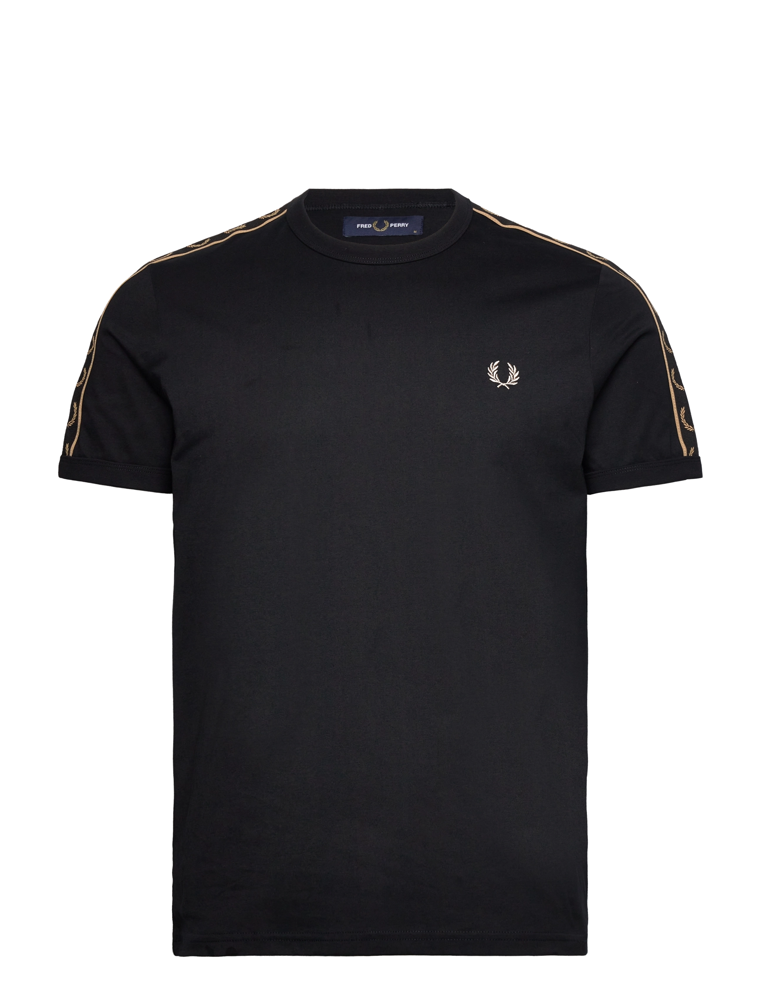 Fred Perry - CONTRAST TAPE RINGER TEE - kortærmede t-shirts - black/black - 0
